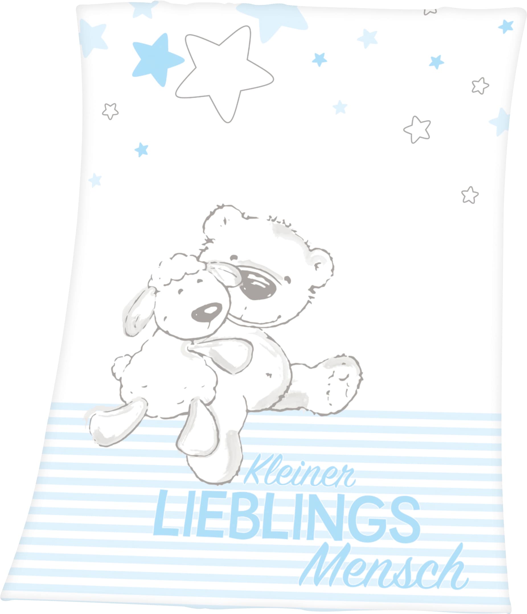 Babydecke Kuscheldecke Herding Motiv, »Jonas Lieblingsmensch«, mit niedlichem