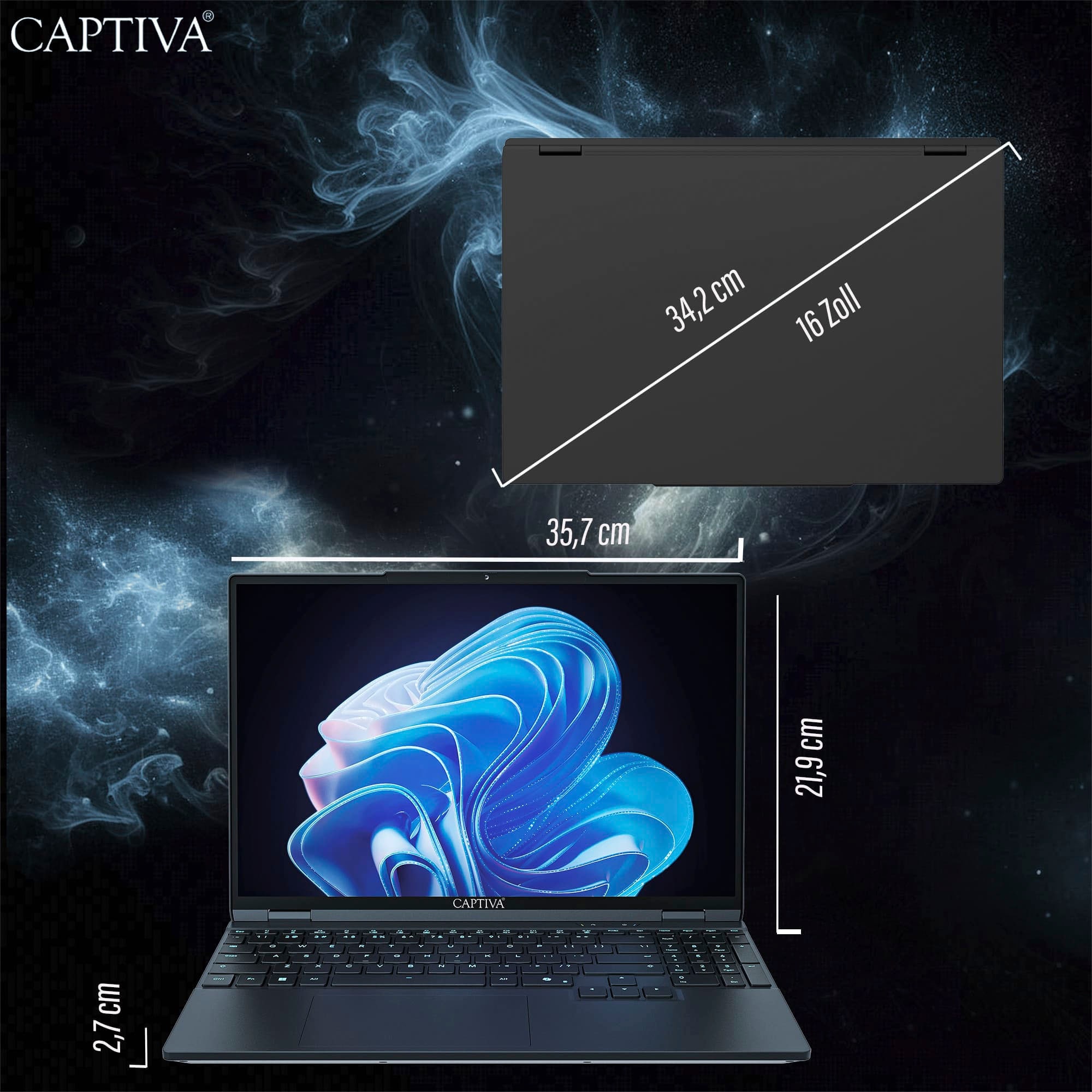 CAPTIVA Gaming-Notebook »Highend Gaming R10-1019GE« 38,9 cm / 15,3 ″ AMD Ryzen 7 GeForce RTX 5070 500 GB SSD