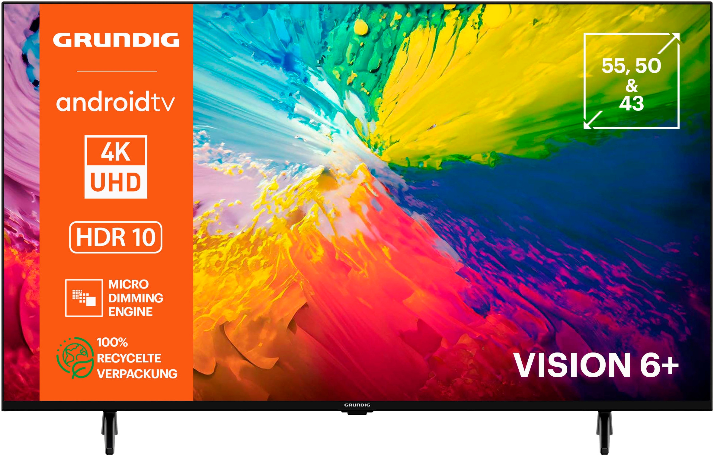 Grundig LED-Fernseher, 139 cm/55 Zoll, 4K Ultra HD, Android TV