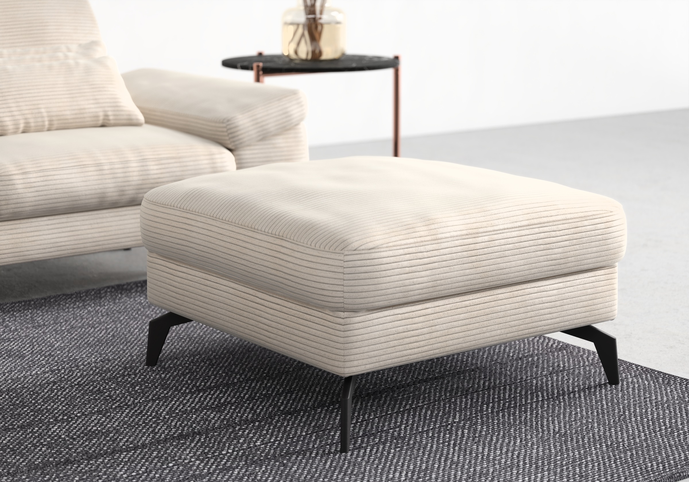 sit&more Polsterhocker »Cabana«, mit stylischen Metallfüßen