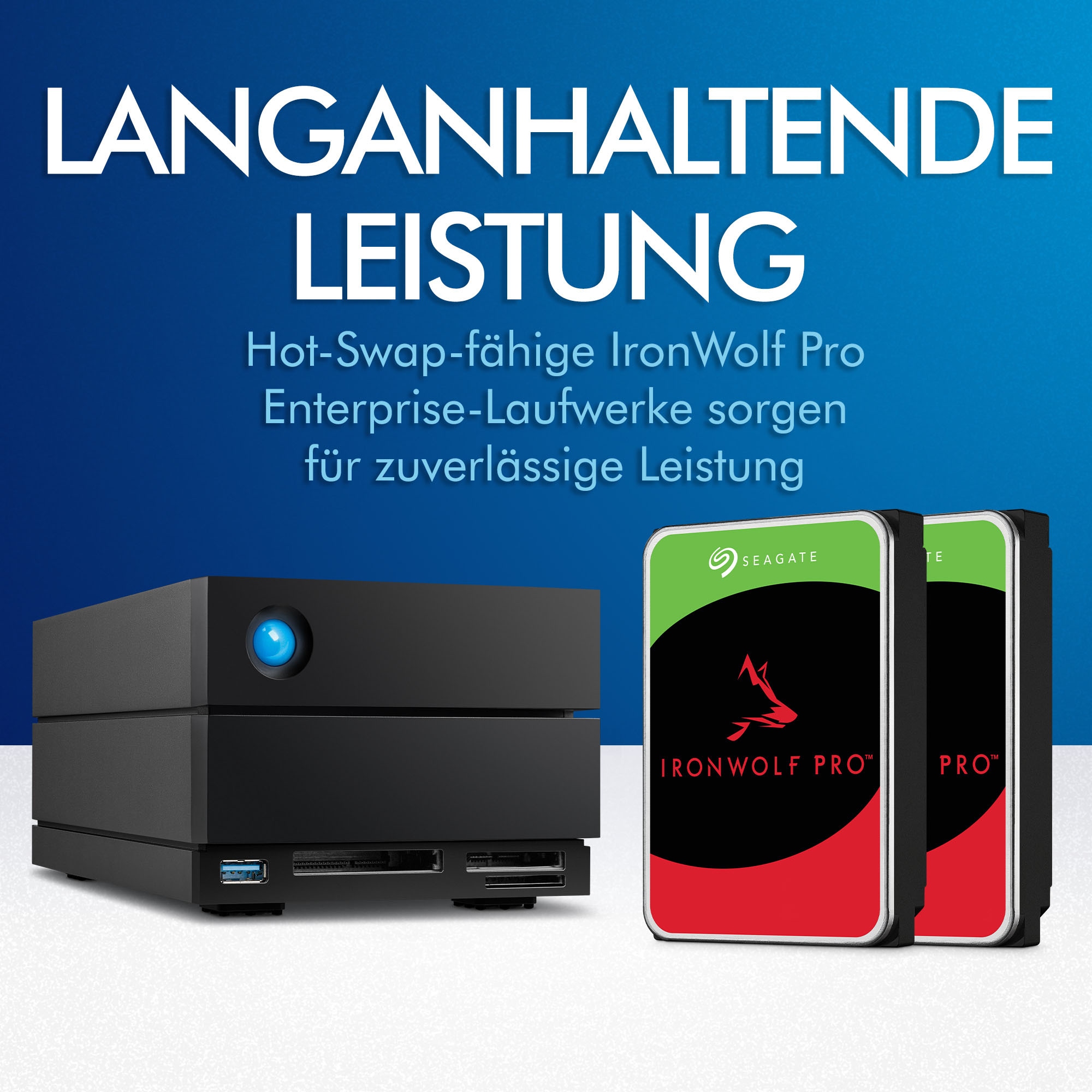 LaCie HDD-NAS-Festplatte »2big Dock Thunderbolt™3« 20 TB Anschluss DisplayPort | SD-/CF-Kartensteckplätze | Thunderbolt 3 | USB 3.2 Gen-2