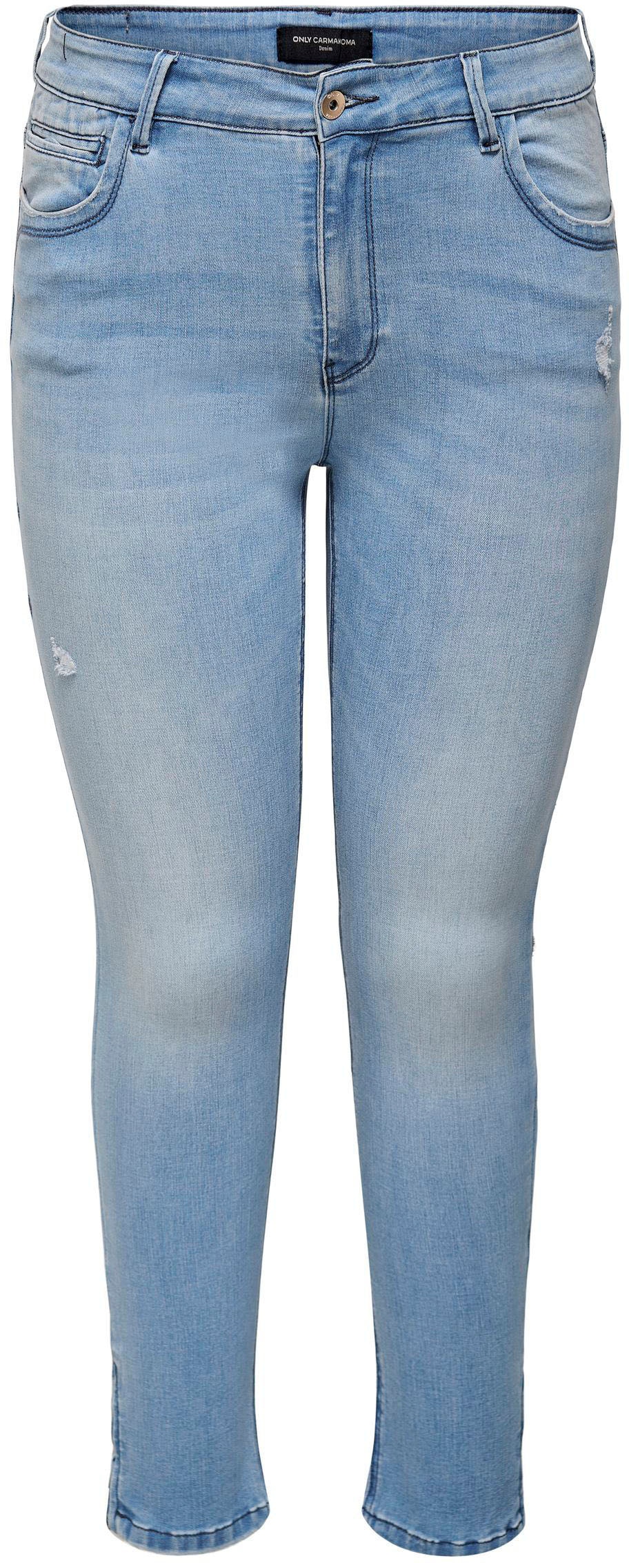 ONLY CARMAKOMA Skinny-fit-Jeans »CARKARLA REG ANK SK DNM BJ759 NOOS«, mit  Destroyed Effekt bei ♕