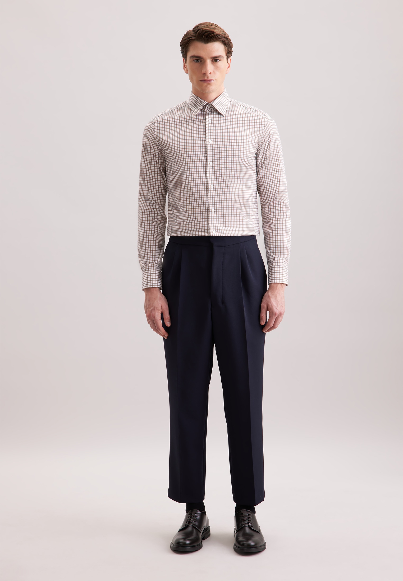 seidensticker Businesshemd »Schwarze Rose« Slim 1/1 Covered-Button-Down-Kragen Karo