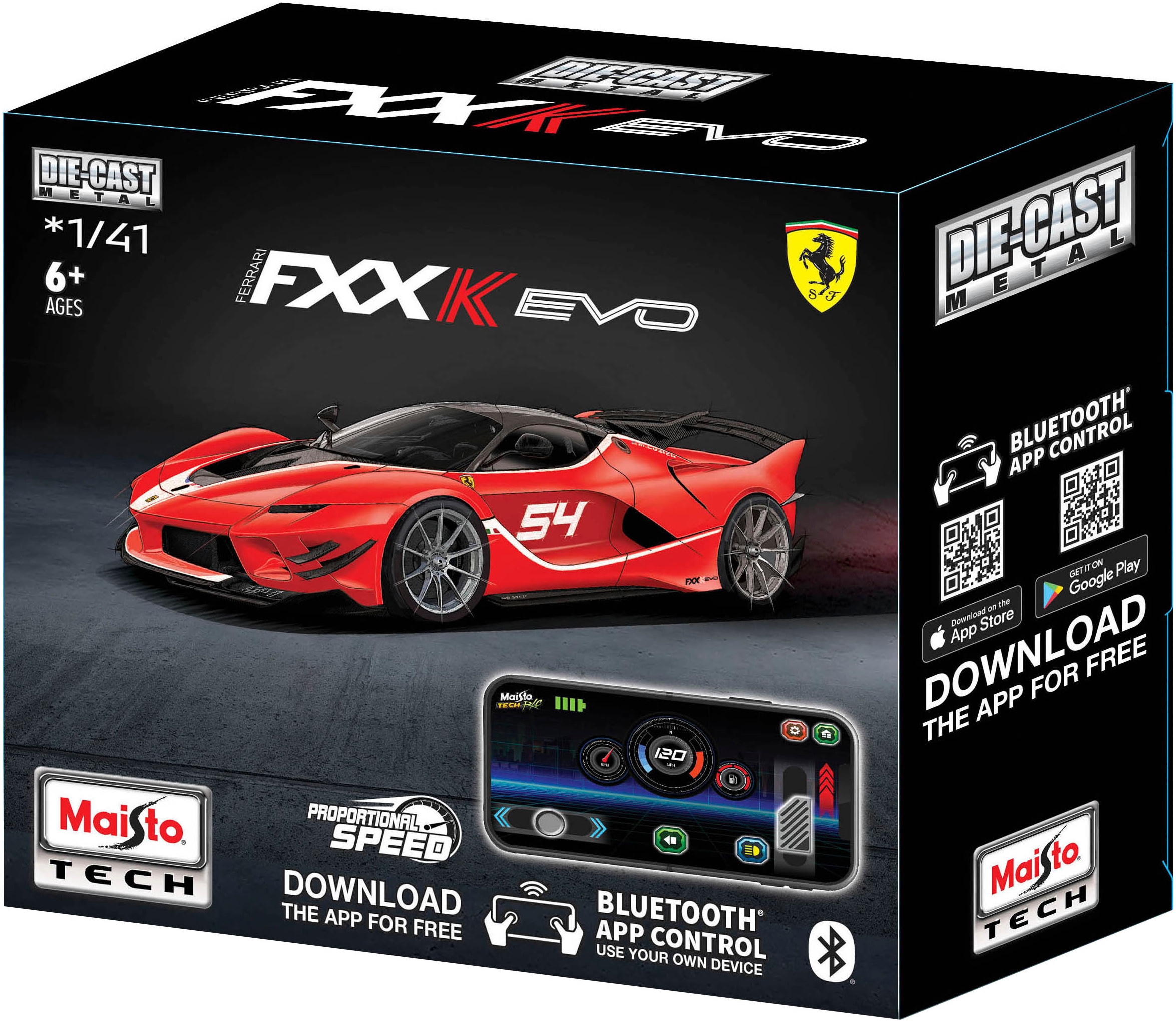 Maisto® RC-Auto »Ferrari FXX-K EVO 2,4 GHz«, BLUETOOTH 5.0; mit USB-Kabel