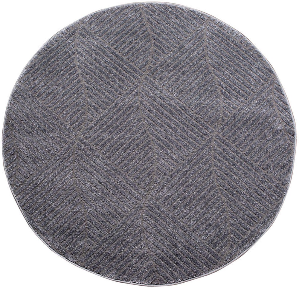 Carpet City Teppich »Friseé-Teppich FANCY 904«, rund, 12 mm Höhe, Kurzflor Wohnzimmer, Florale 3D-Optik, für Schlafzimmer, Flur