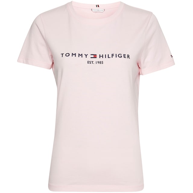 Tommy Hilfiger Rundhalsshirt »TH ESS HILFIGER C-NK REG TEE SS«, mit Tommy  Hilfiger Linear Logo-Schriftzug bei ♕ | T-Shirts