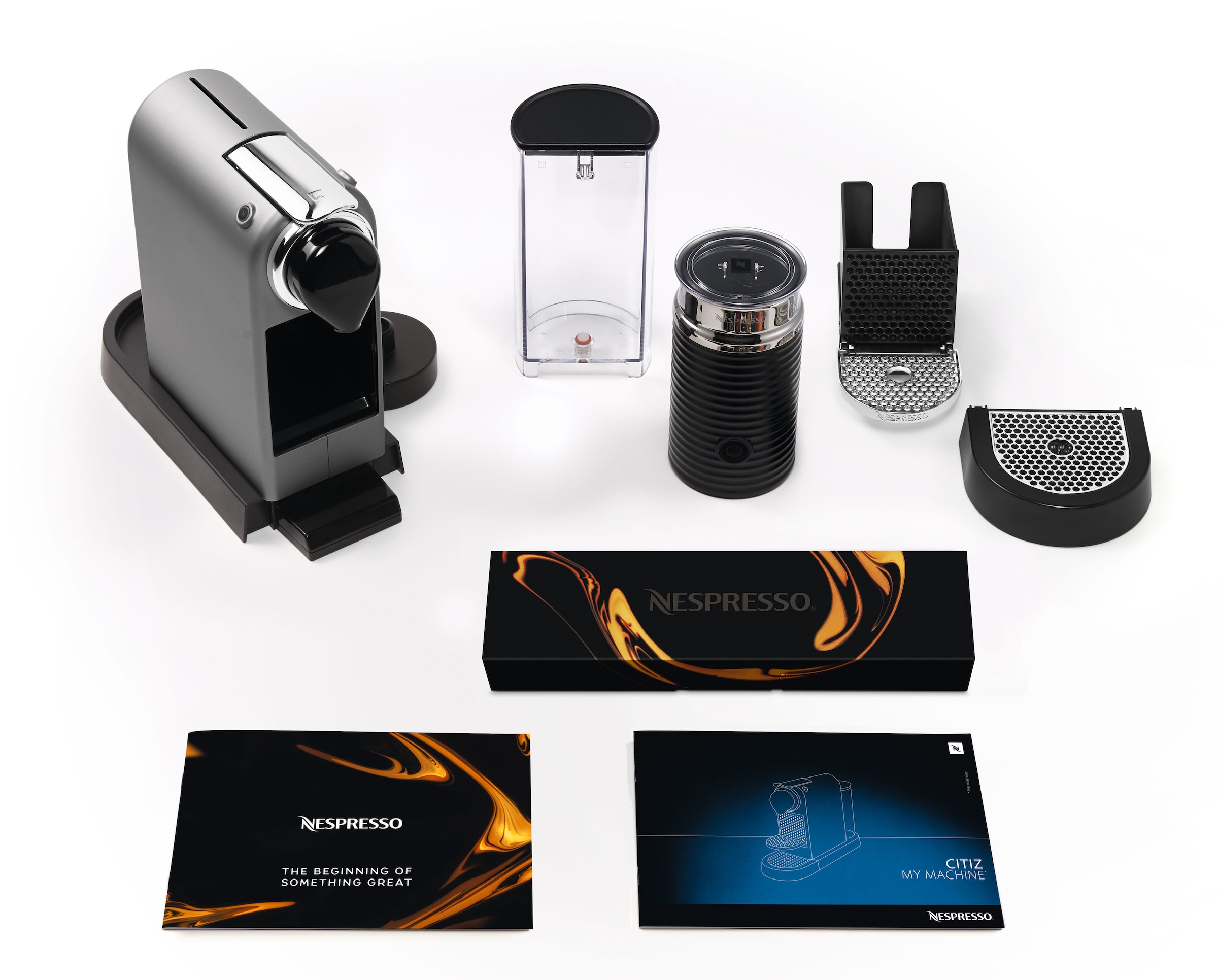 Nespresso Kapselmaschine »XN761B CitiZ & Milk von Krups«, inkl. Aeroccino Milchaufschäumer, Willkommenspaket mit 14 Kapseln