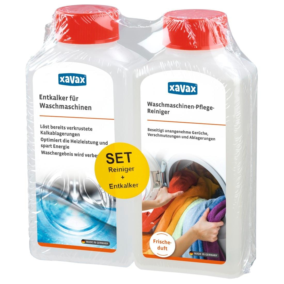 Xavax Reinigungs-Set, Waschmaschinen Pflege, 2 x 250 ml Maschinenpfleger