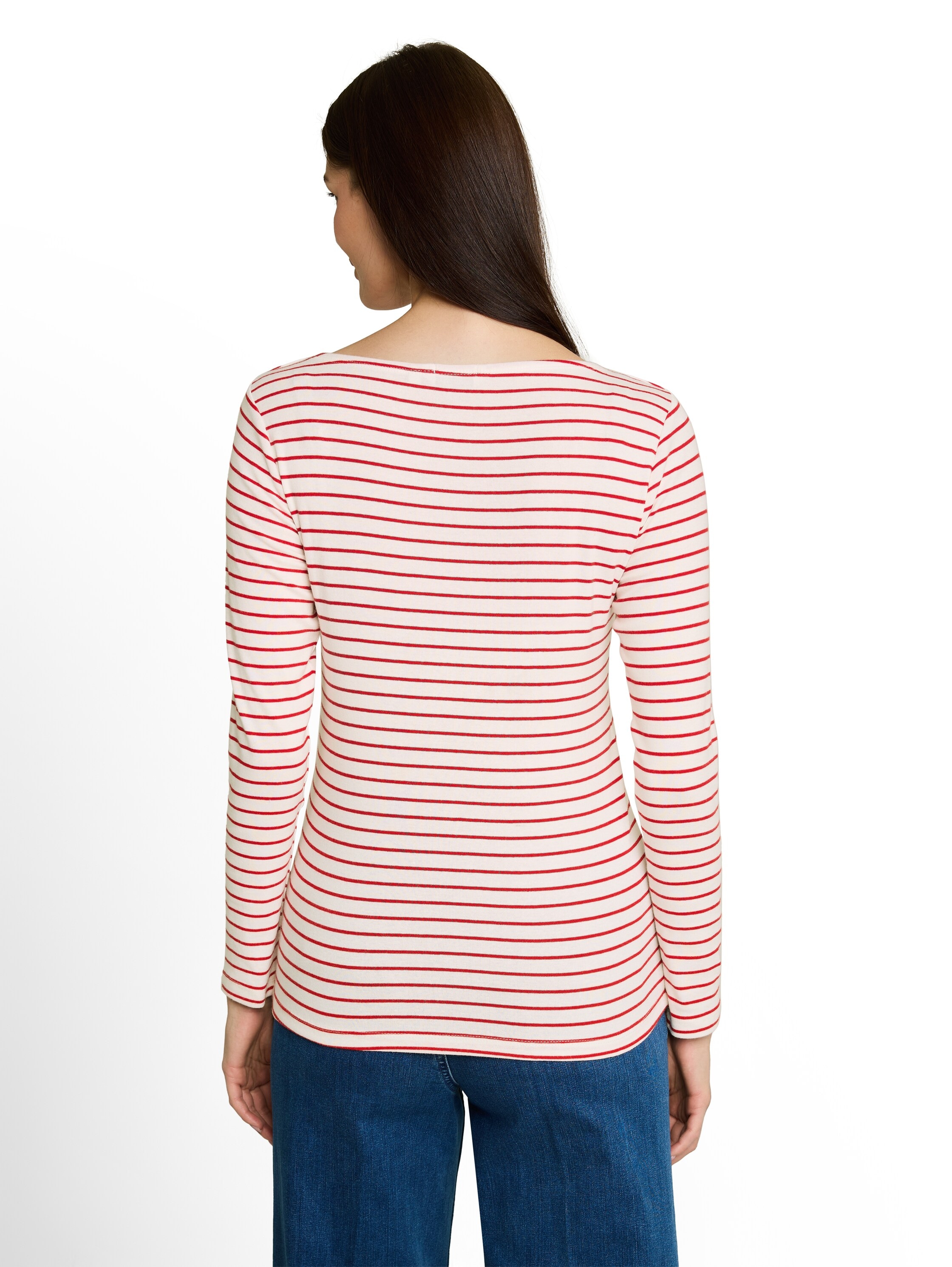 TOM TAILOR Langarmshirt im Streifen-Look und mit Stickerei