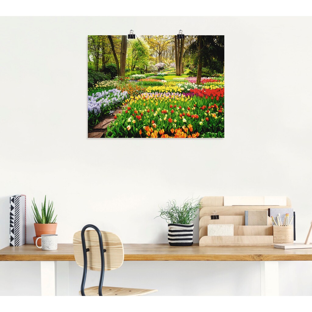 Artland Wandbild »Tulpen Garten Frühling«, Blumenwiese, (1 St.)