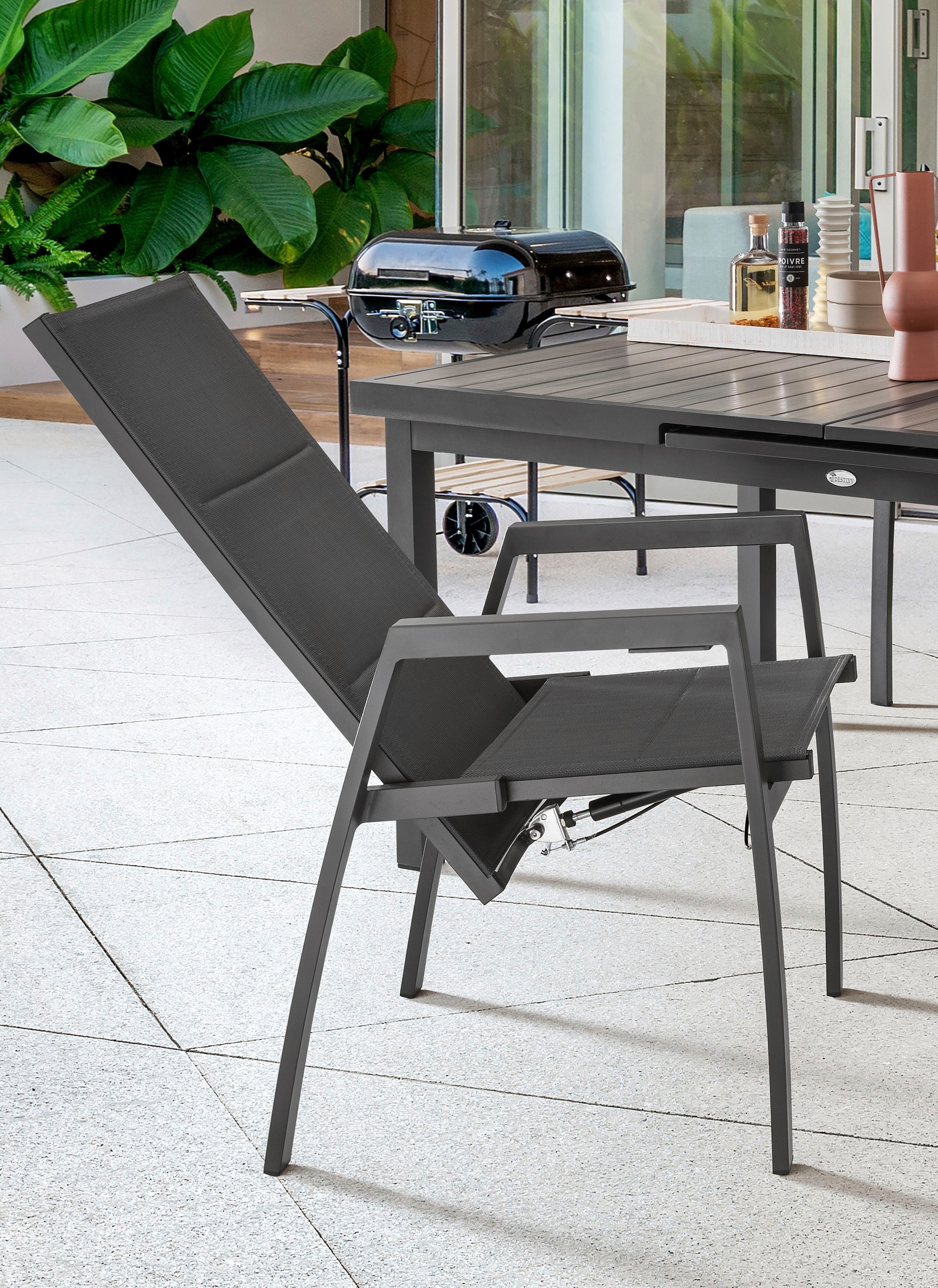 Destiny Garten-Essgruppe »COSTA IMOLA« 5 Stk. tlg. 4 Hochlehner Textilene, 1 Ausziehtisch 165/215x100x75 cm