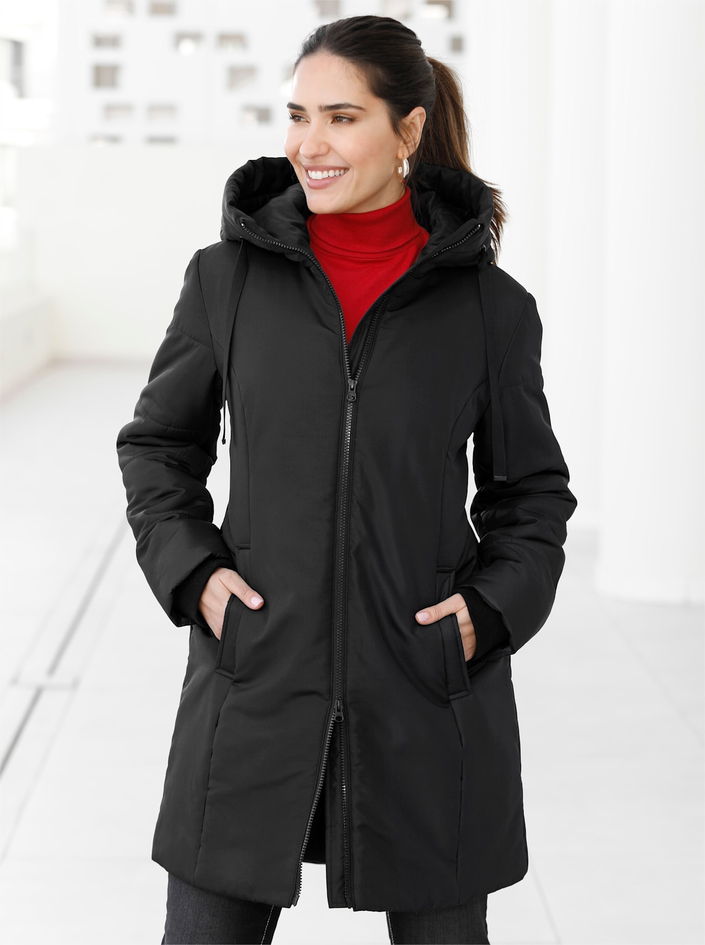Classic Basics Langjacke mit Kapuze