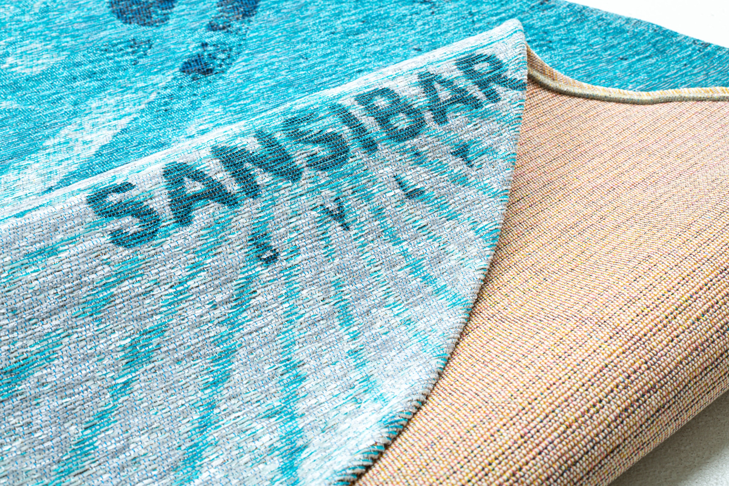 Sansibar Teppich »Keitum 011« rund 3 mm Höhe Flachgewebe, modernes Design, Motiv Kompass