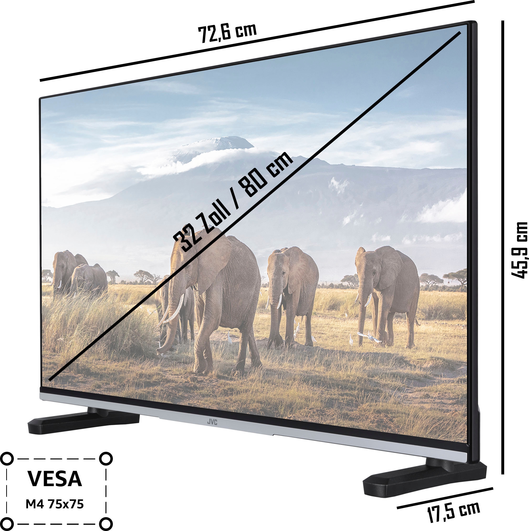 JVC LCD-LED Fernseher Garantie ready, ➥ UNIVERSAL Smart-TV XXL cm/32 »LT-32VHE5156«, Zoll, | Jahre HD 80 3
