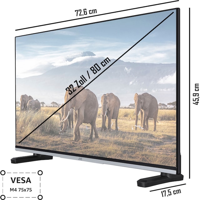JVC LCD-LED Fernseher »LT-32VHE5156«, 80 cm/32 Zoll, HD ready, Smart-TV ➥ 3  Jahre XXL Garantie | UNIVERSAL