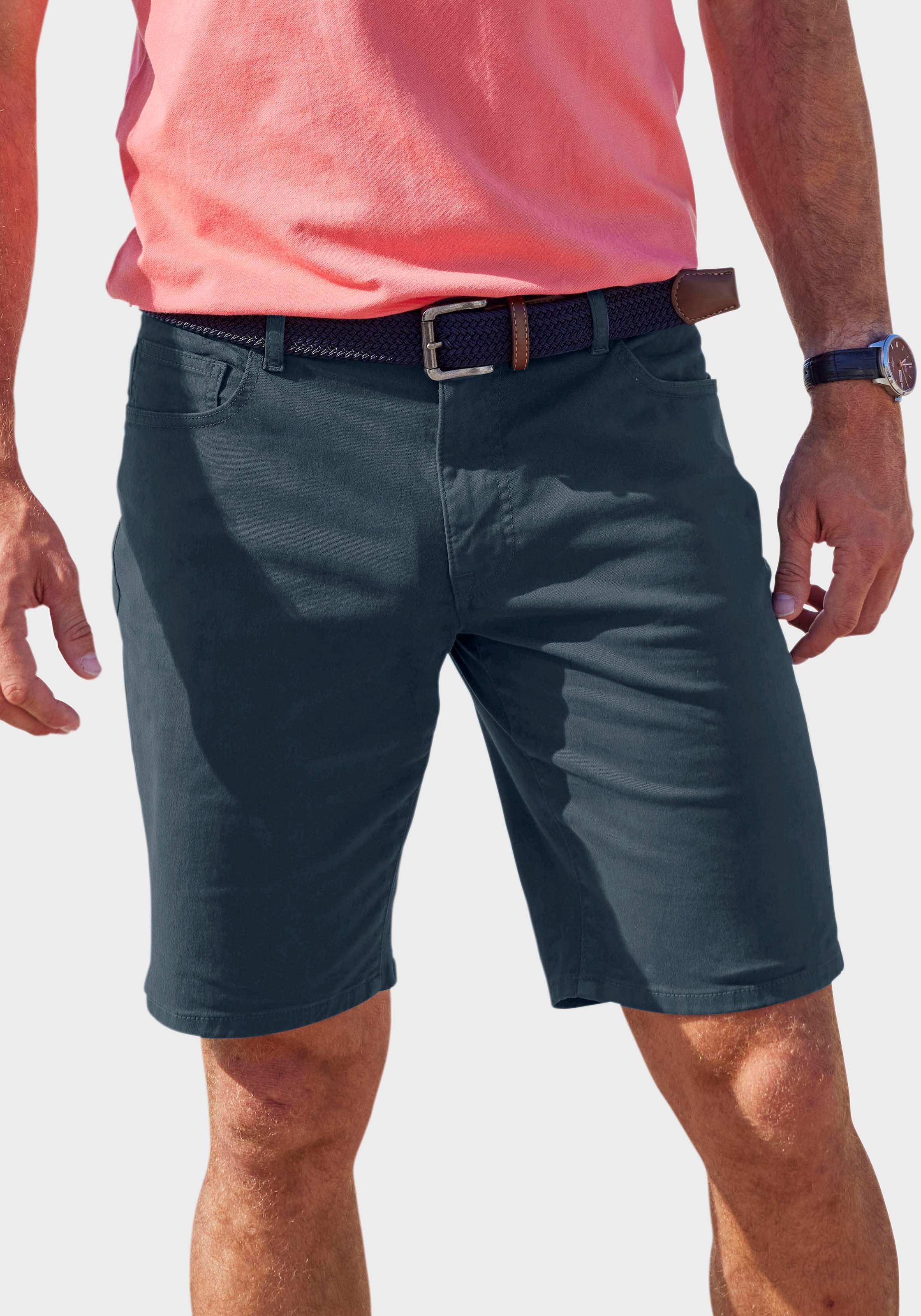 John Devin Chinoshorts »regular-fit«, 5-Pocket Chino-Shorts aus elastischer Baumwoll-Qualität