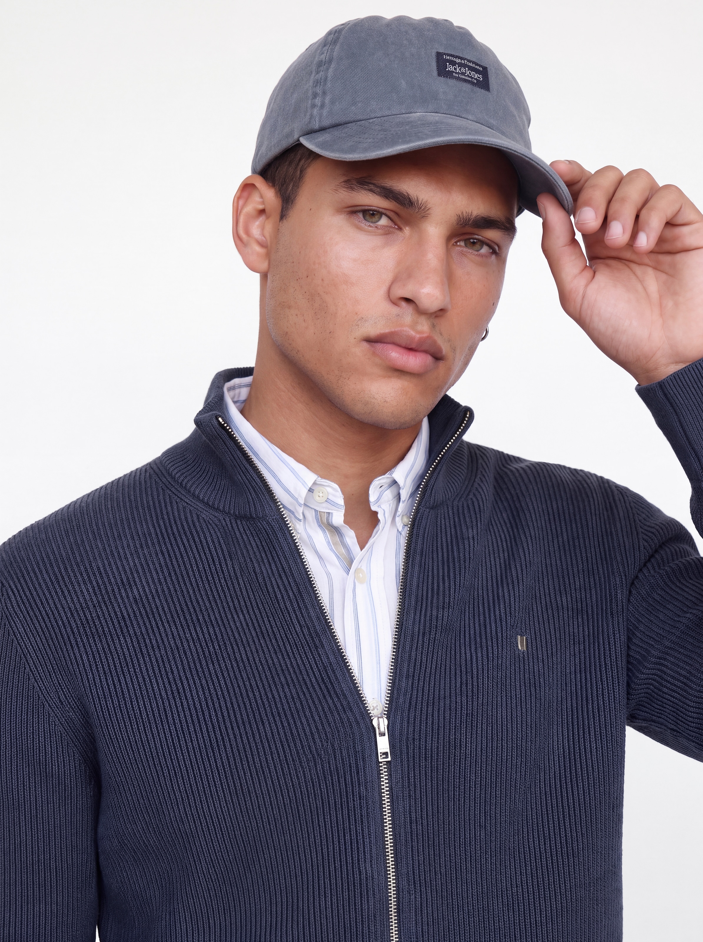 Jack & Jones Strickjacke »JJEPERFECT RIB KNIT FULL ZIP CARDIGAN SN« Baumwollmischung, mit Reißverschluss