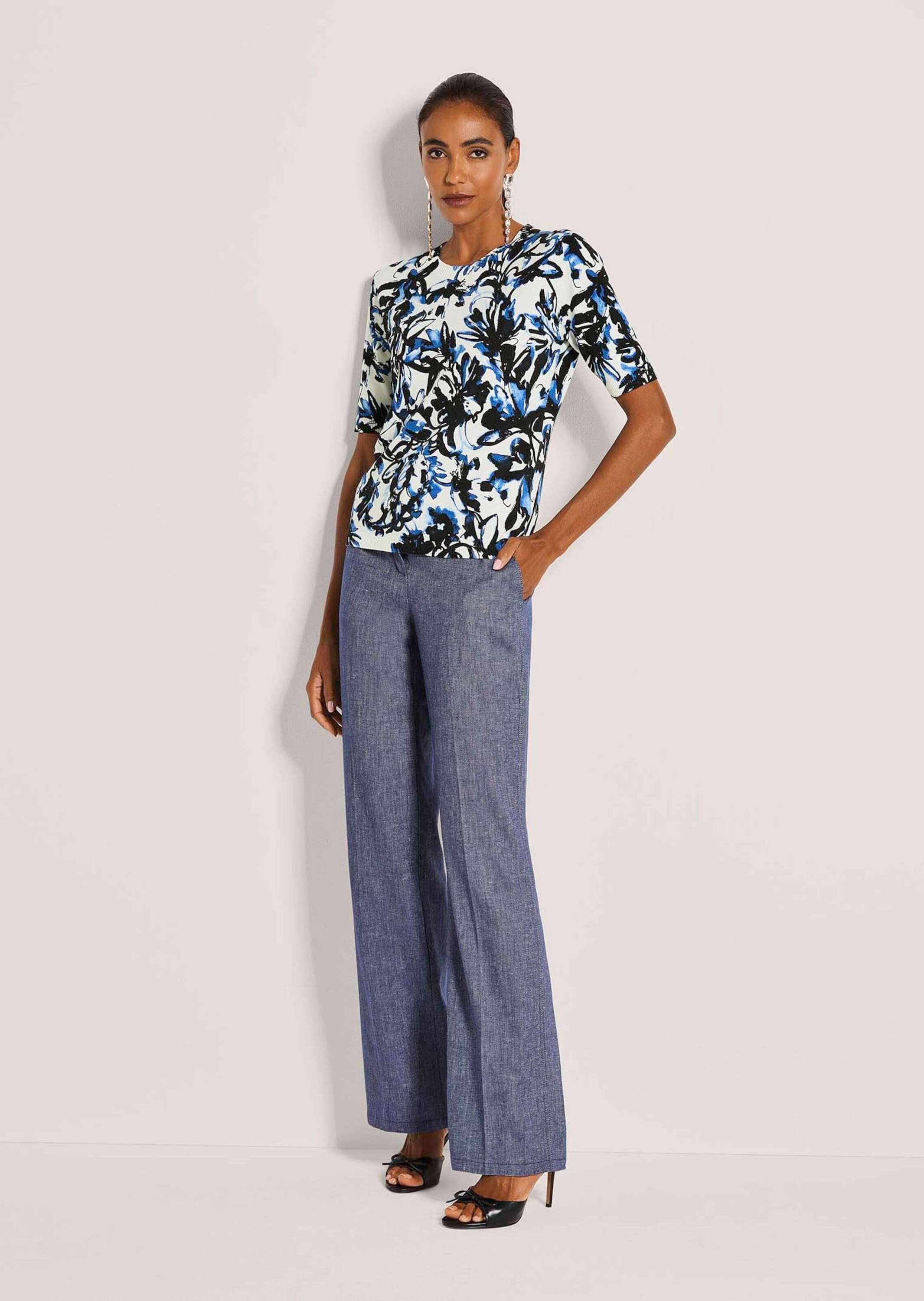 MADELEINE Longpullover »Strickpullover Glattstrickpullover mit Unikat-Print« Alloverprint