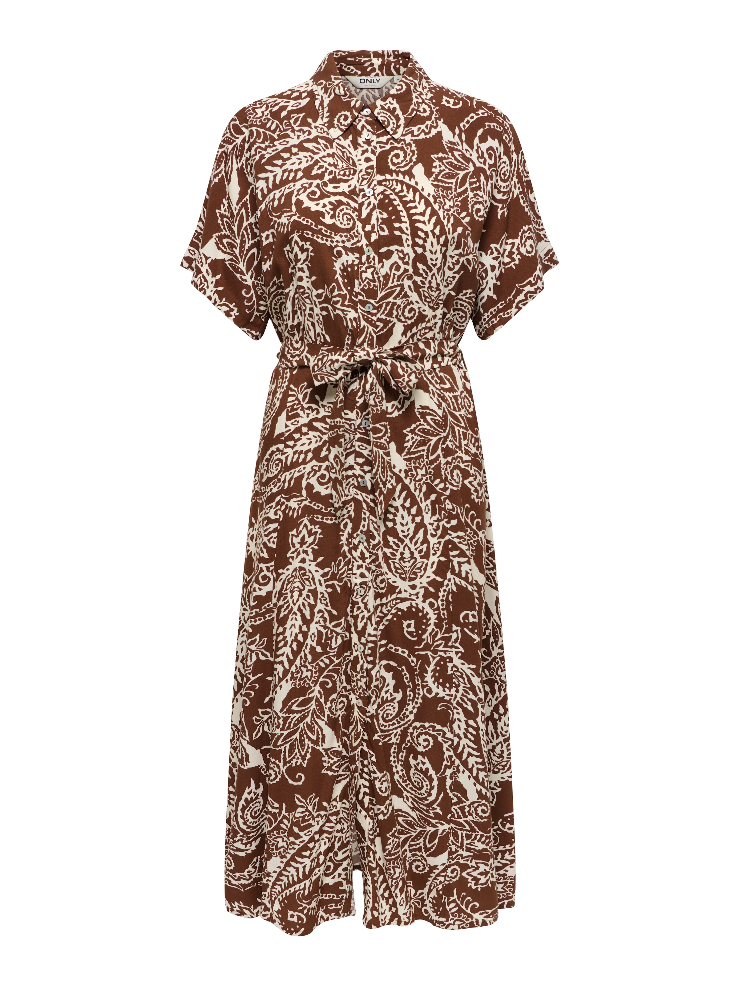 ONLY Druckkleid »ONLSAFA S/S LONG BELT DRESS WVN EX« Viskose, regular fit