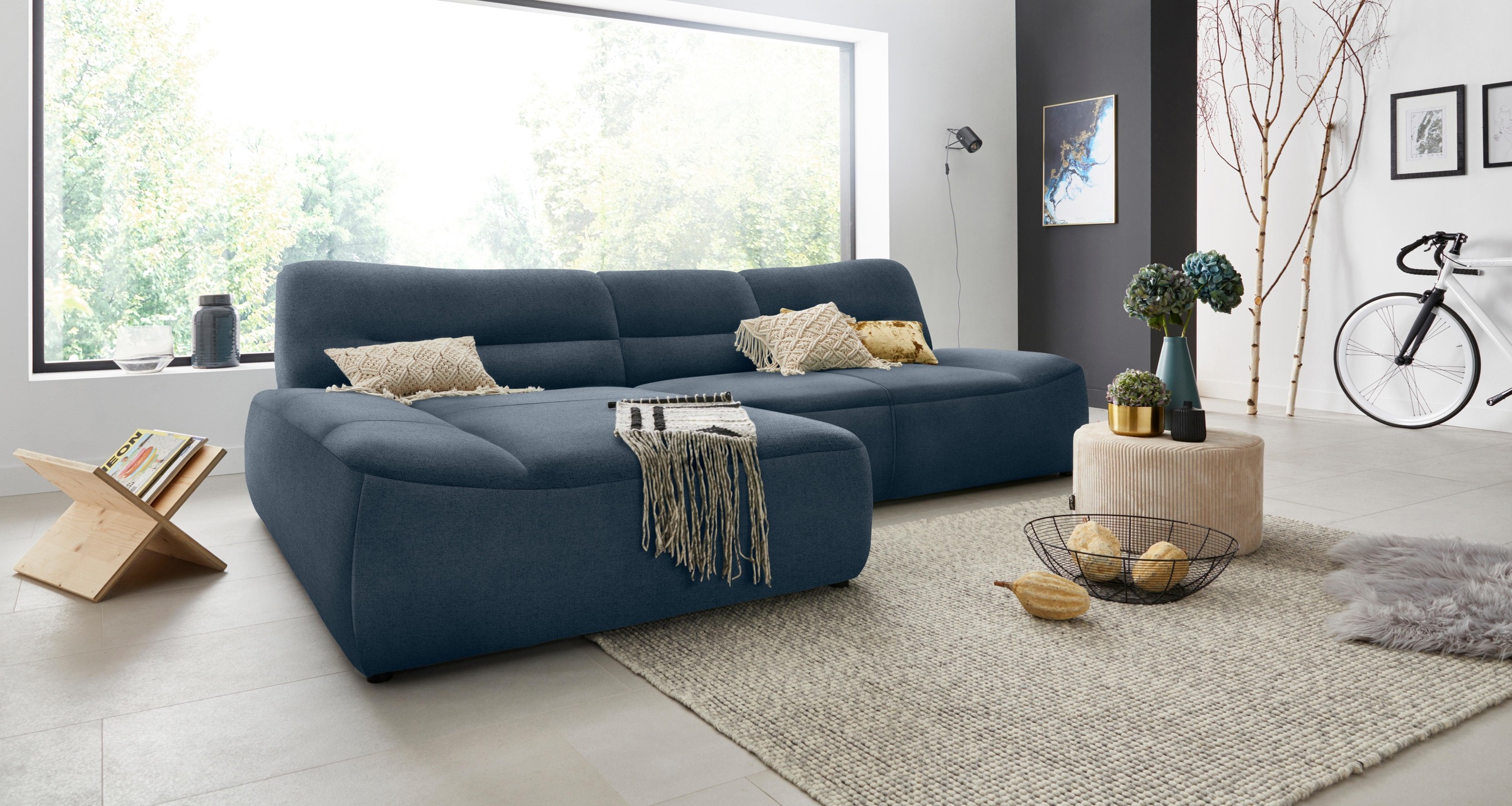 DOMO collection Ecksofa »Cesena moderne Polsterecke mit flachen Armlehnen, L-Form«, fester Sitzkomfort, frei im Raum stellbar