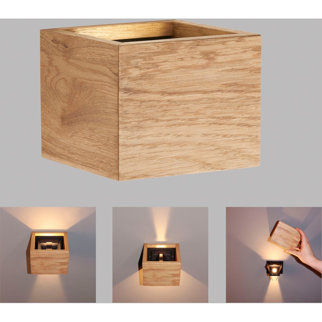 FISCHER & HONSEL Wandleuchte »Shine-Wood«, 2 flammig-flammig