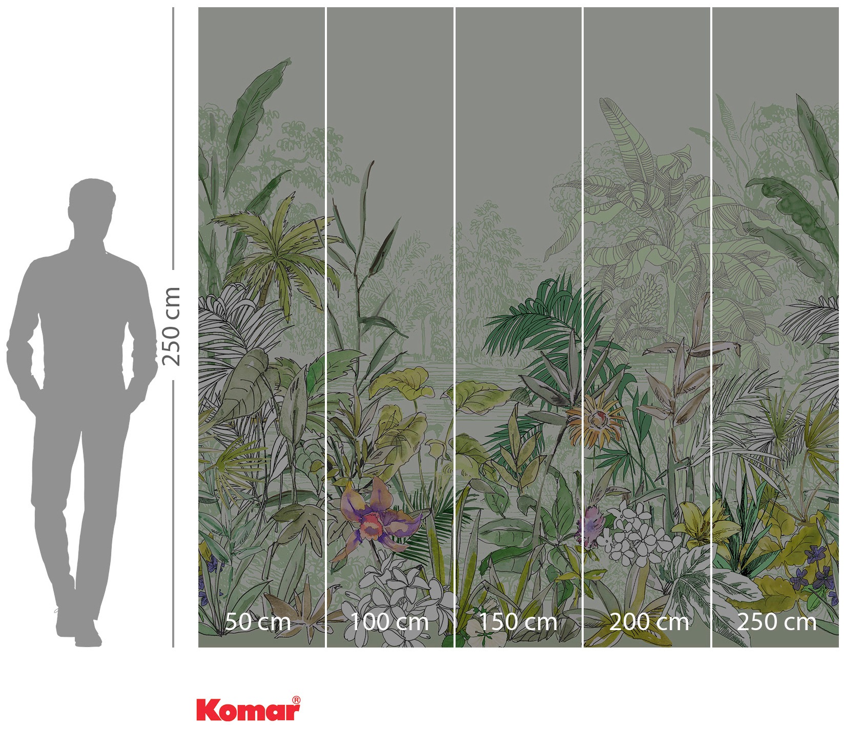 Komar Vliestapete »Digitaldruck Vlies - Hortus - Größe 250 x 250 cm«, bedruckt, Wohnzimmer, Schlafzimmer