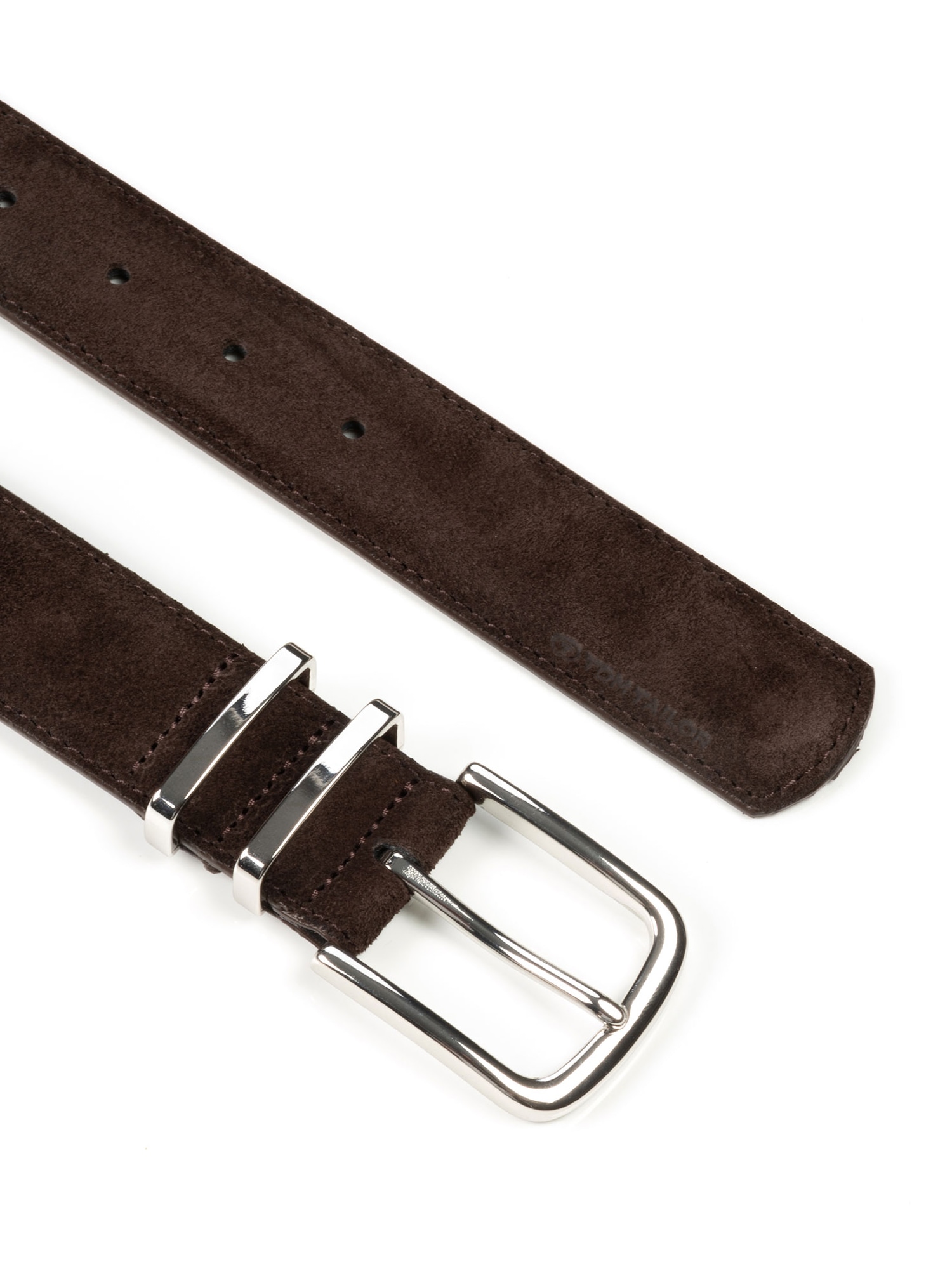 TOM TAILOR Synthetikgürtel »TTMILLIE« Veloursleder mit Ziernähten – 3,5 cm breit