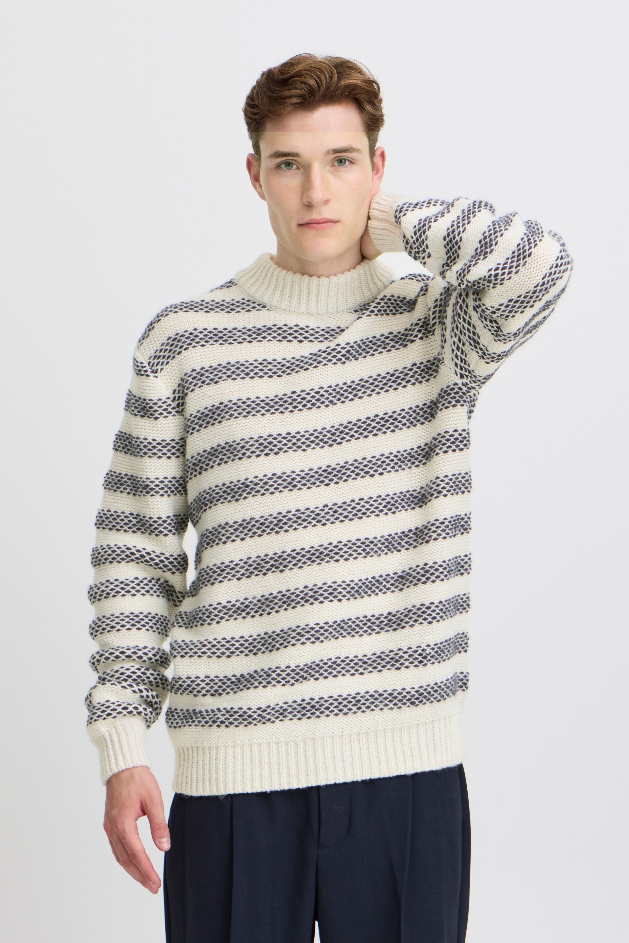 Casual Friday Strickfleece-Pullover »Strickpullover CFKARL striped knit«
