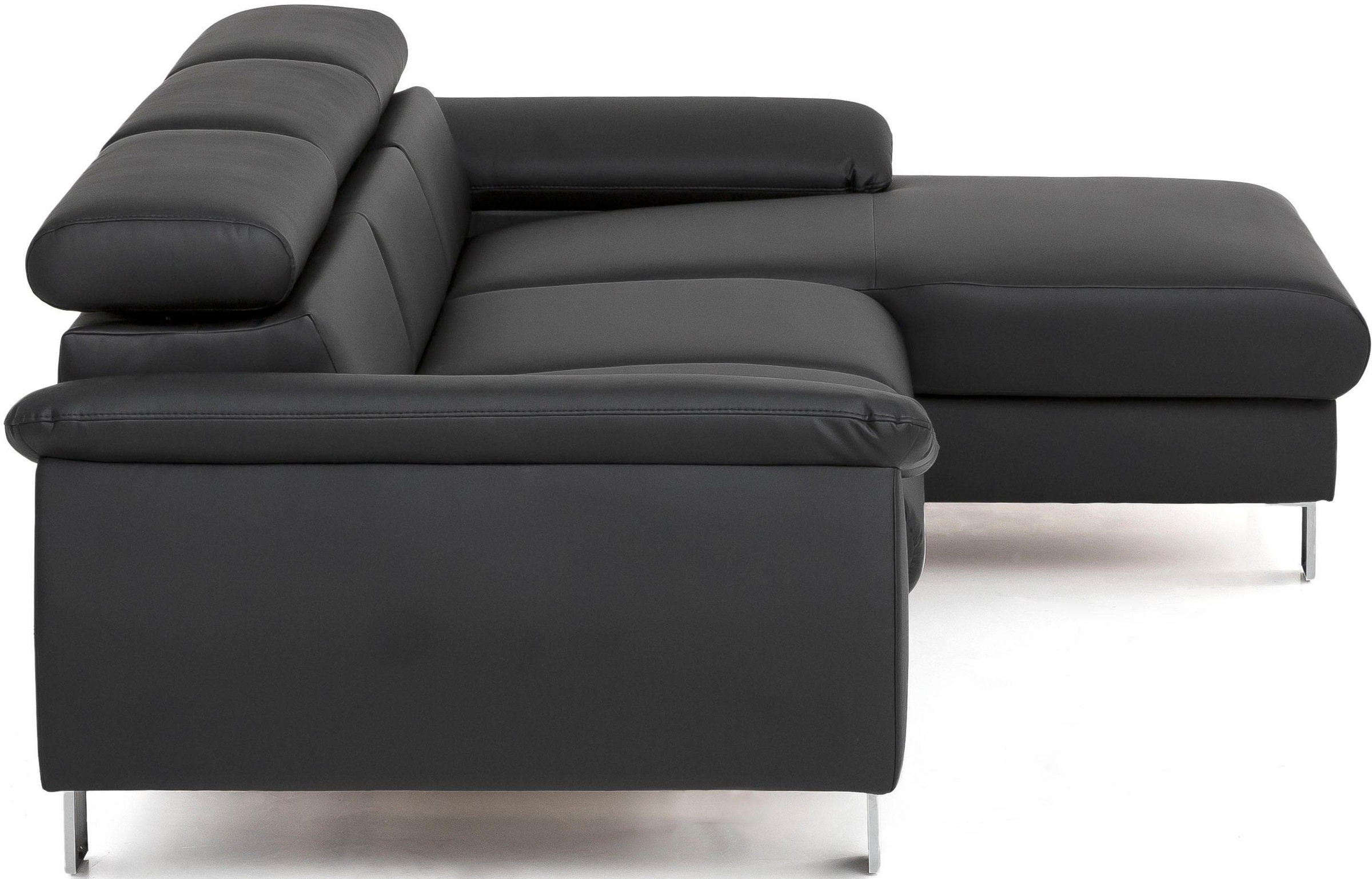 COTTA Polstergarnitur »Komaris L-Form«, (Set), Set bestehend aus: Ecksofa mit Kopfteilverstellung & Hocker