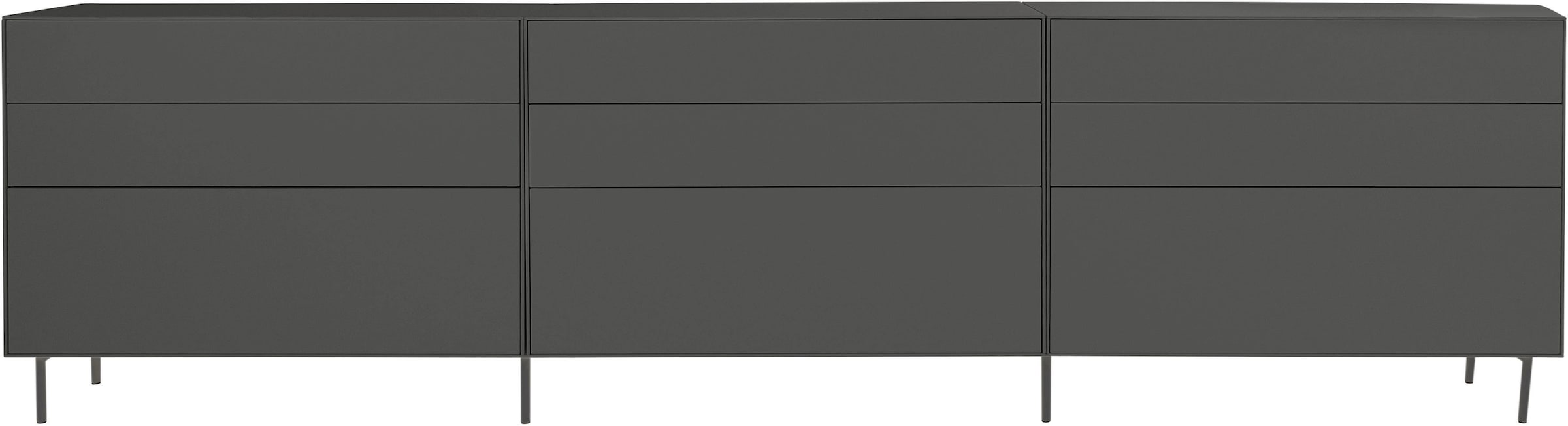 LeGer Home by Lena Gercke Sideboard »Essentials«, (3 St.), Breite: 335cm, MDF lackiert, Push-to-open-Funktion
