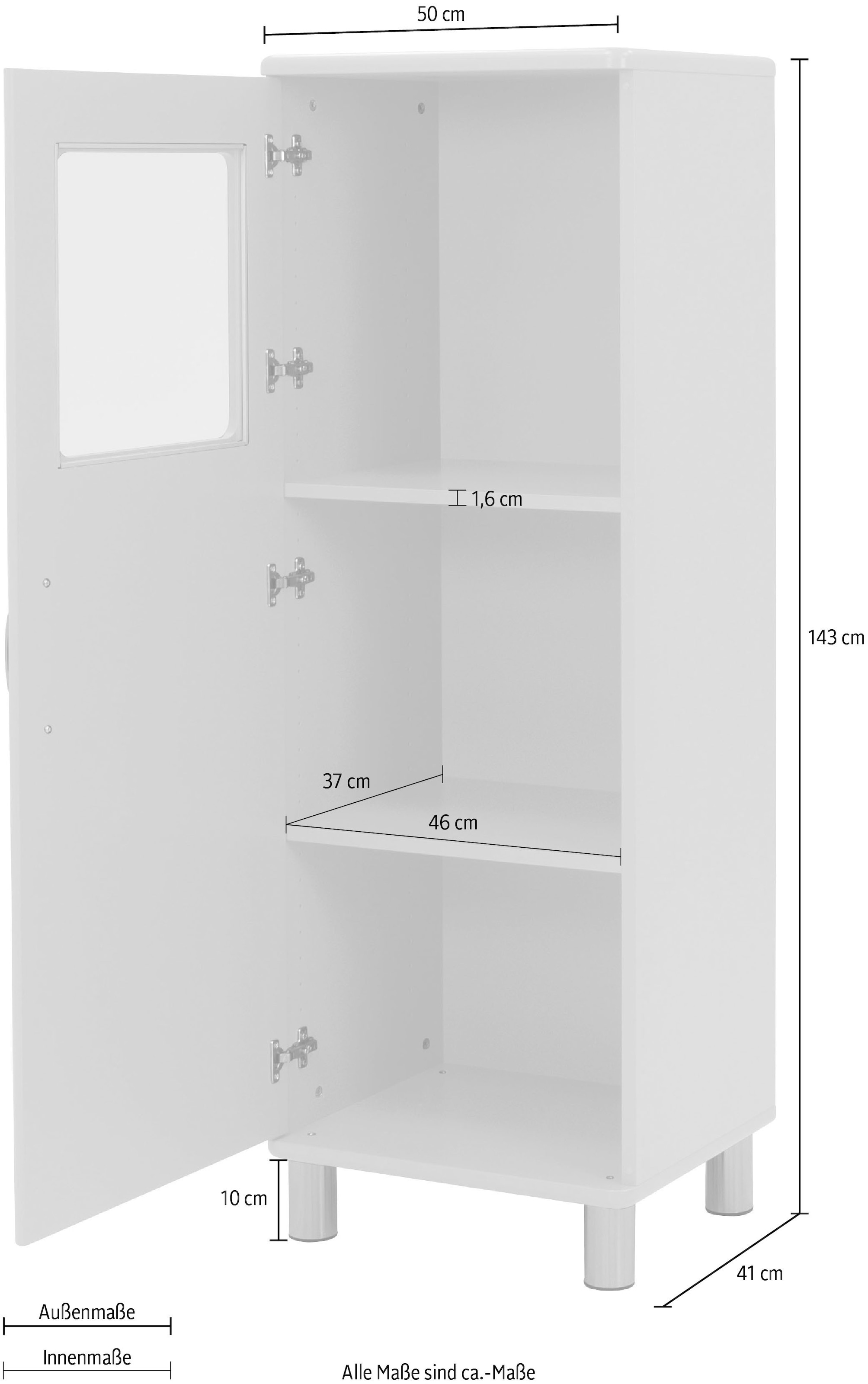 auf Vitrine cm St.), Einlegeböden, Glaseinsatz in oberen (1 Tür, Tenzo der kaufen Höhe Raten 143 mit »Malibu«, zwei