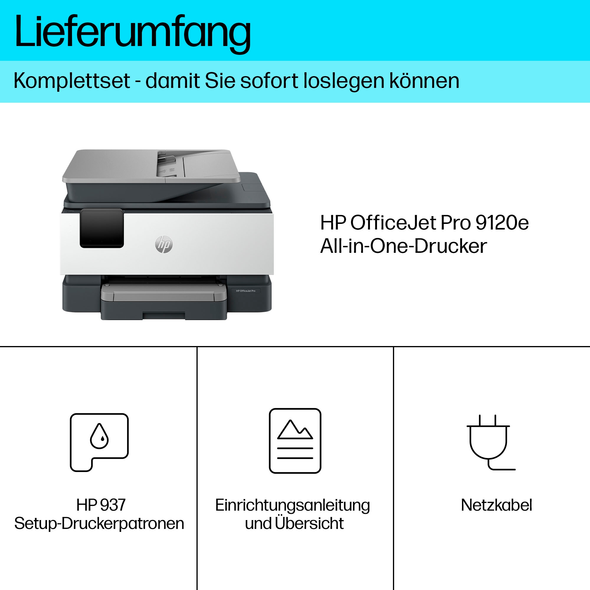 HP Multifunktionsdrucker »OfficeJet Pro 9120e« 3 Monate gratis* drucken mit Instant Ink