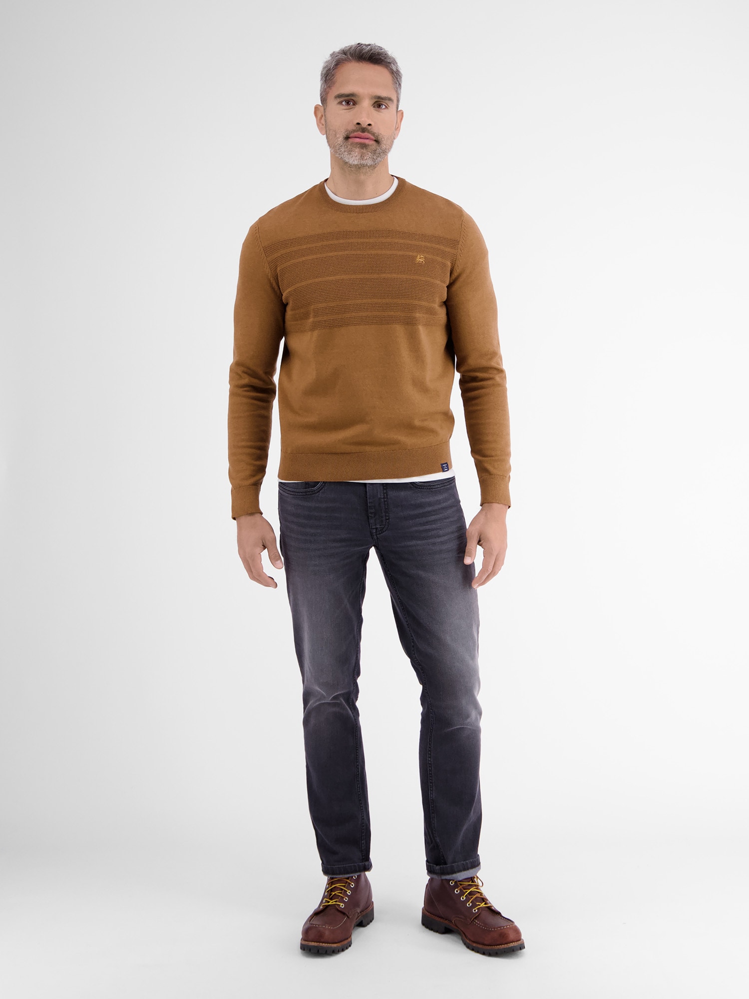 LERROS Strickpullover »LERROS Strickpullover, tonal gestreift«