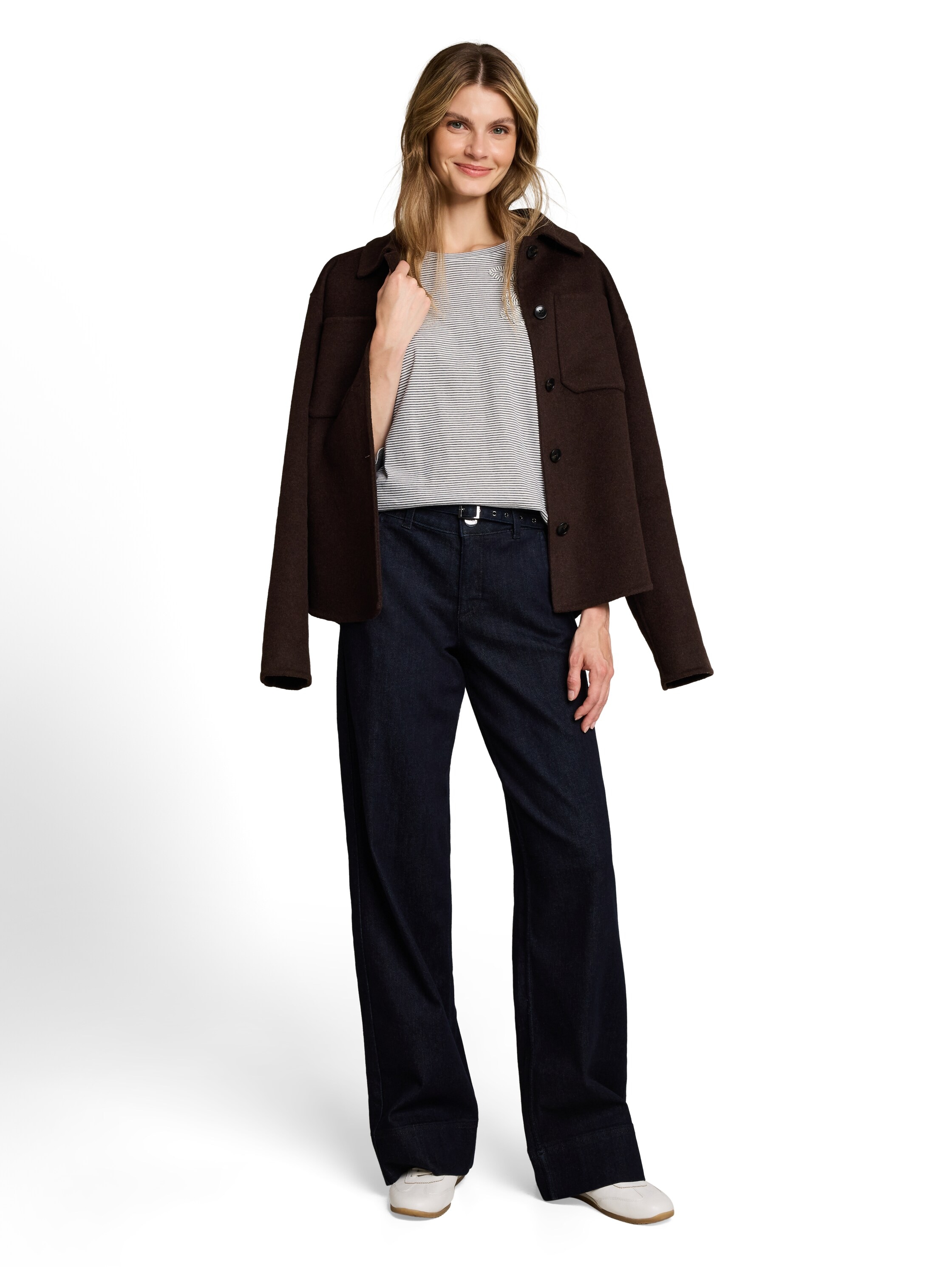 TOM TAILOR Langarmshirt Blumen-Stickerei / Streifenmuster