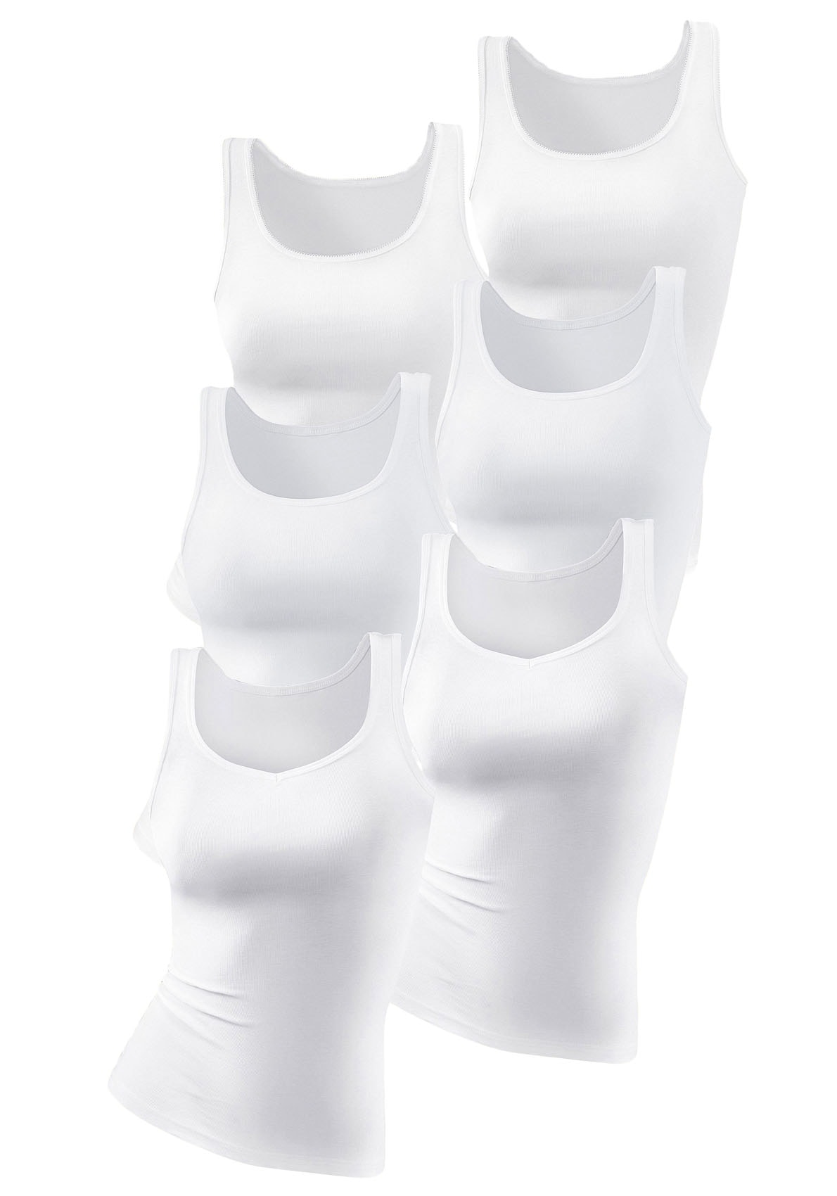 petite fleur Achselhemd, (6er-Pack), aus reiner Baumwolle, Tanktop, Unterziehshirt