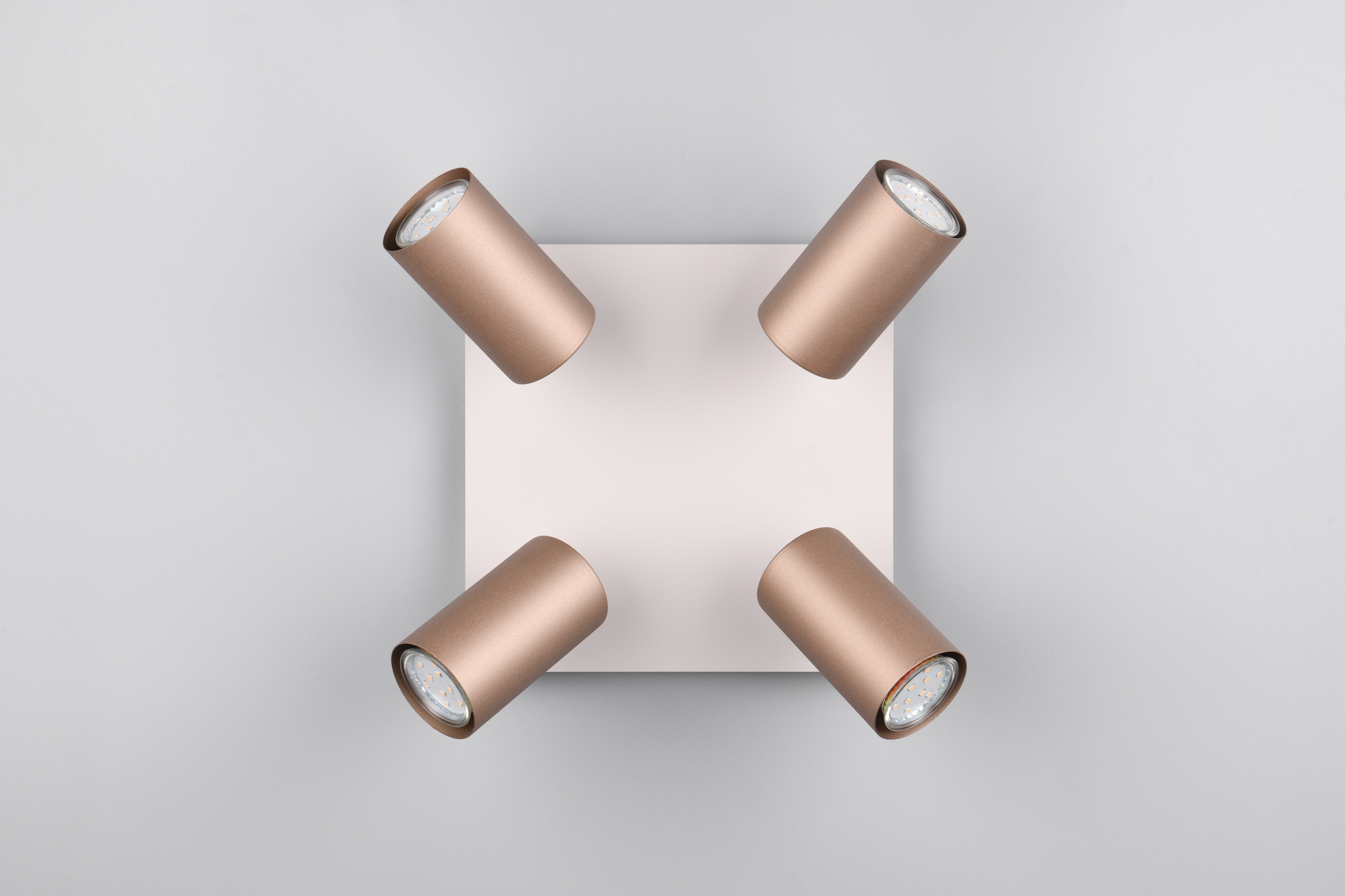 TRIO Leuchten Deckenstrahler »MARLEY, GU10 Deckenspot 1-flammig, exkl 4x GU10 max 35W, Wandspot« GU10 1 Stk. warmweiß - kaltweiß flexibel verstellbarer GU10 Deckenspot in coffee + warm grey, 24x24 cm