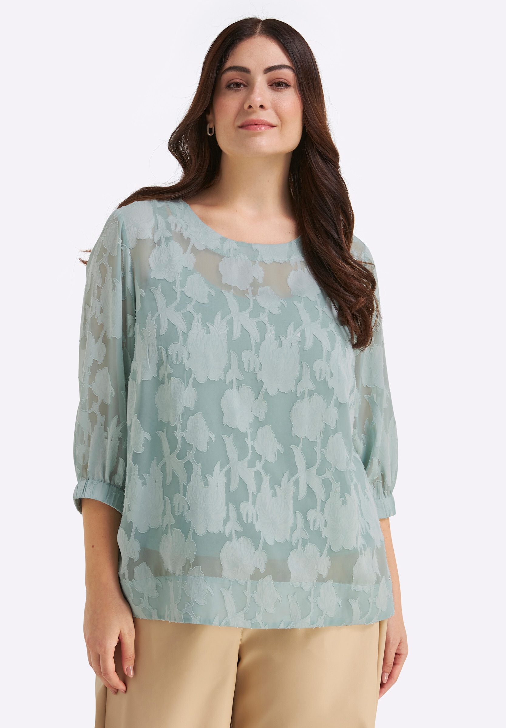 Sheego Longbluse »Tunika Tunika mit Ausbrenner-Effekt«