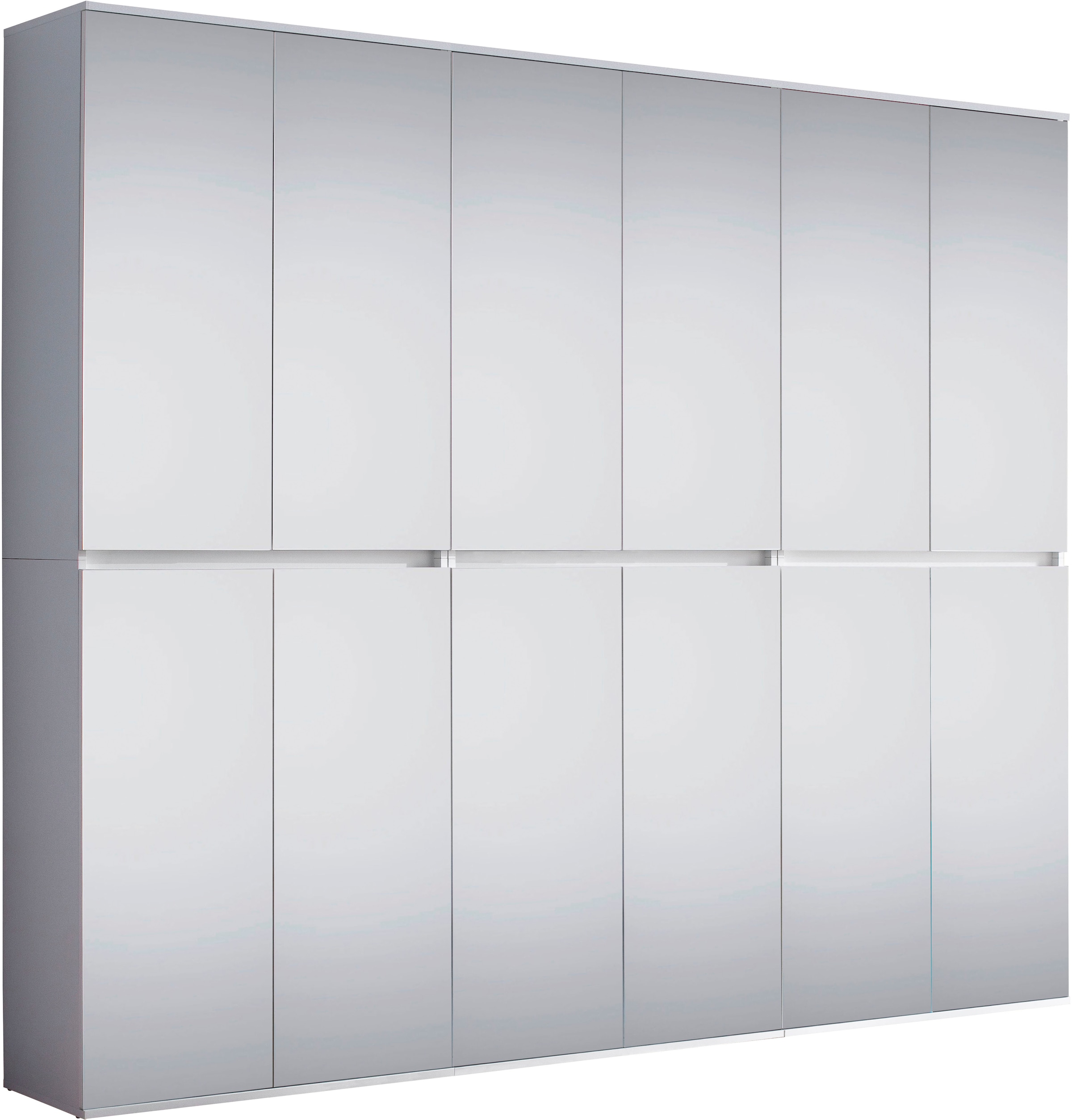 INOSIGN Garderoben-Set »Malcesine«, (3 St.), 3 Mehrzweckschränke mit Spiegelglasfronten - (B/T/H) 222/34/191 cm