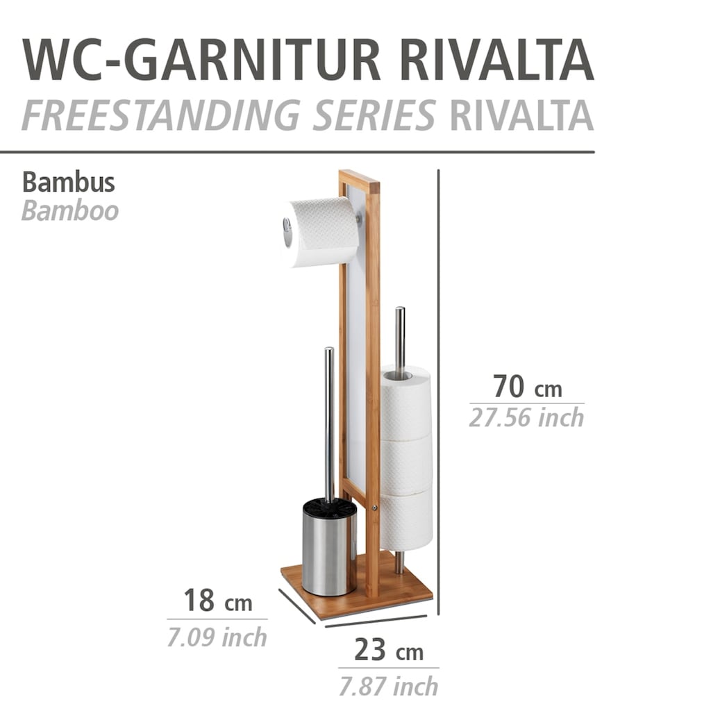 WENKO WC-Garnitur »Rivalta«, 1 St., aus Bambus-Polyester-Polypropylen