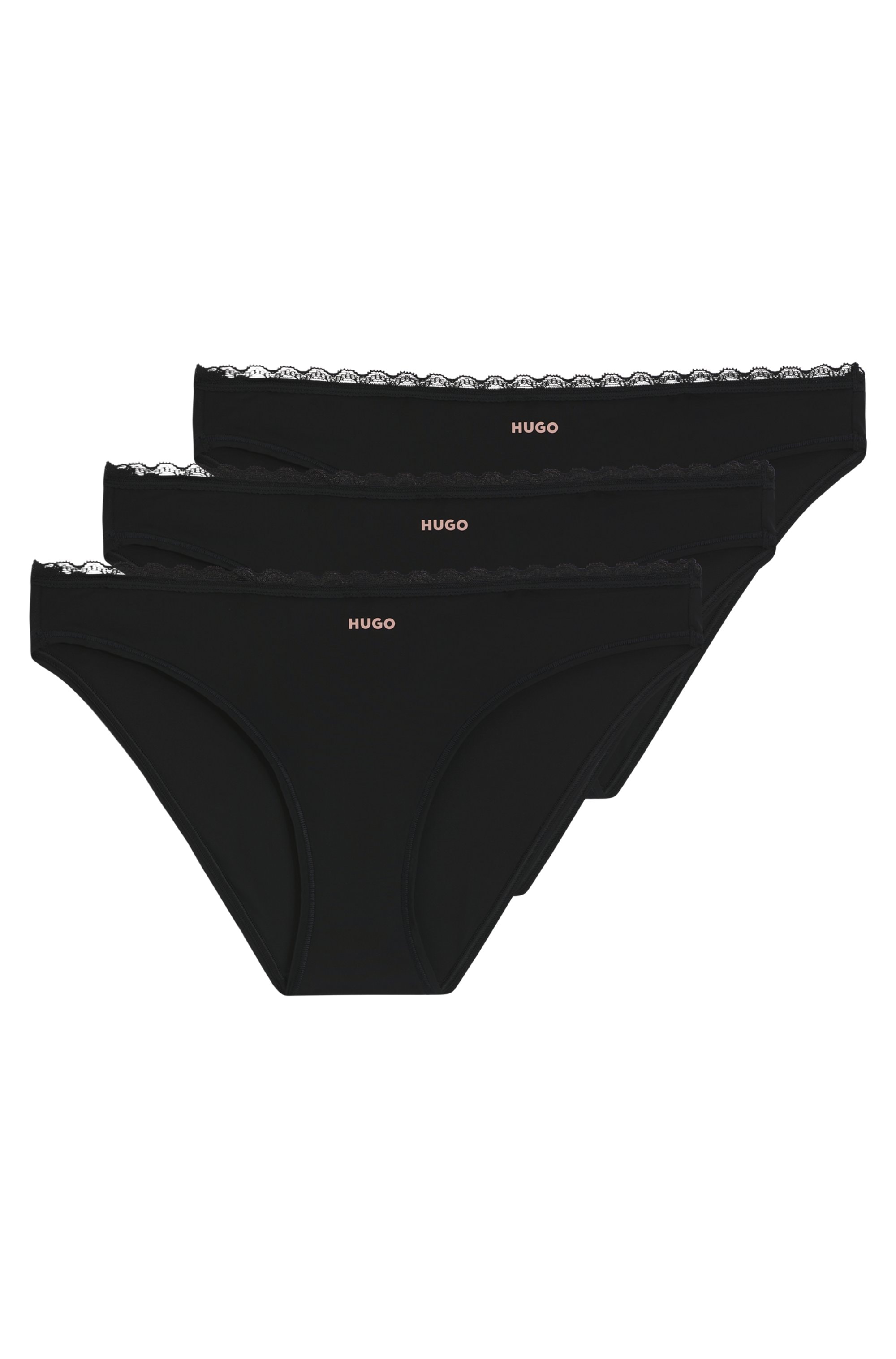 HUGO Underwear Slip »TRIPLET MICRO« 3 Stk. mit Spitzenbesatz