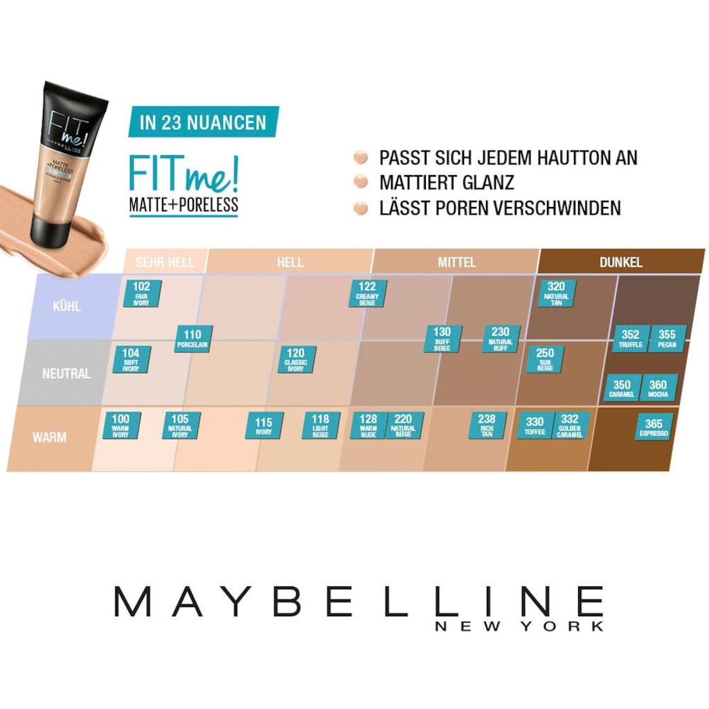 MAYBELLINE NEW YORK Foundation »FIT ME Matt&Poreless«