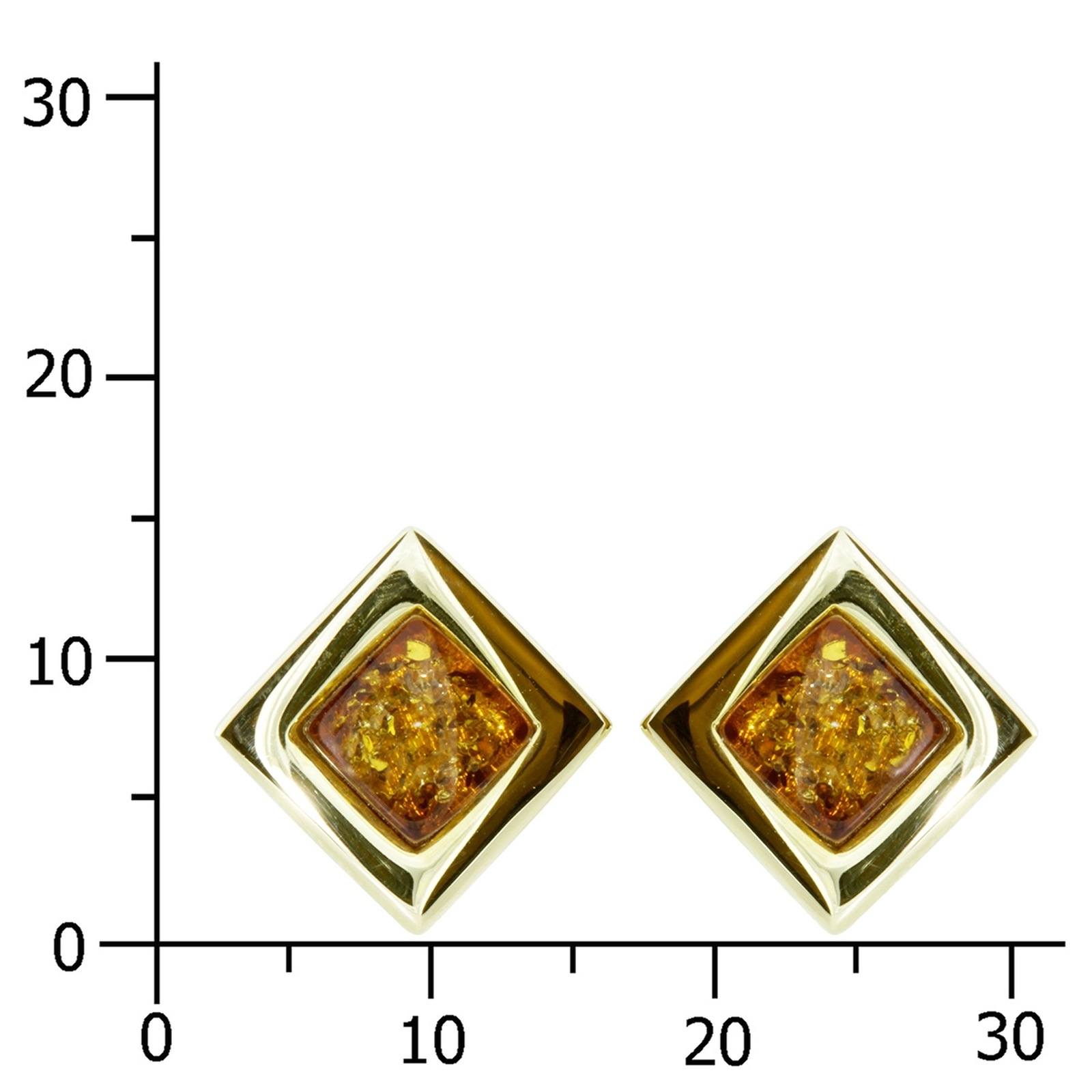 OSTSEE-SCHMUCK Paar Ohrstecker »- Vica - Silber 925/000, vergoldet - Bernstein«