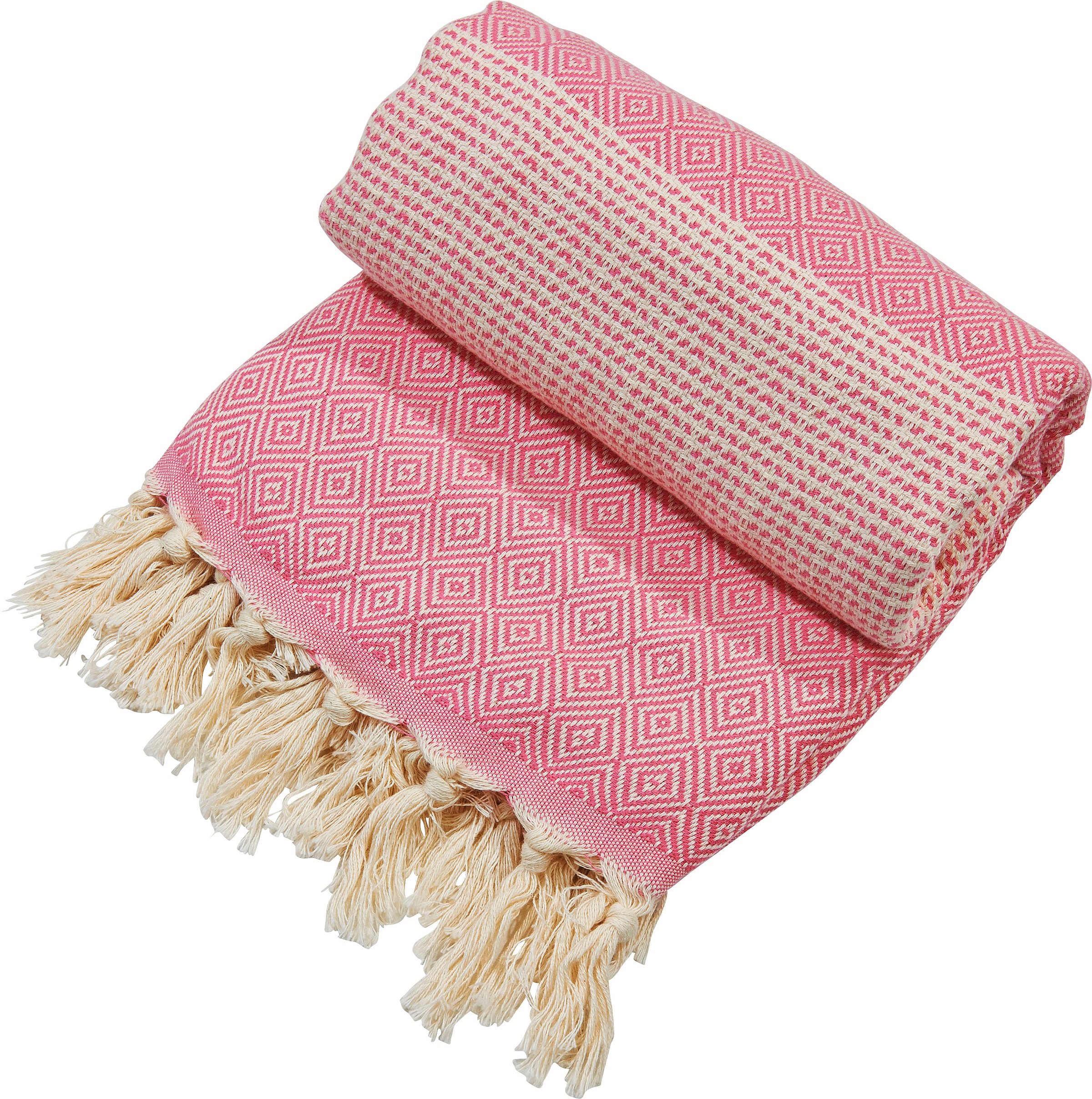 done.® Plaid »Lounge Diamond« Leichtes Plaid mit geknoteten Fransen
