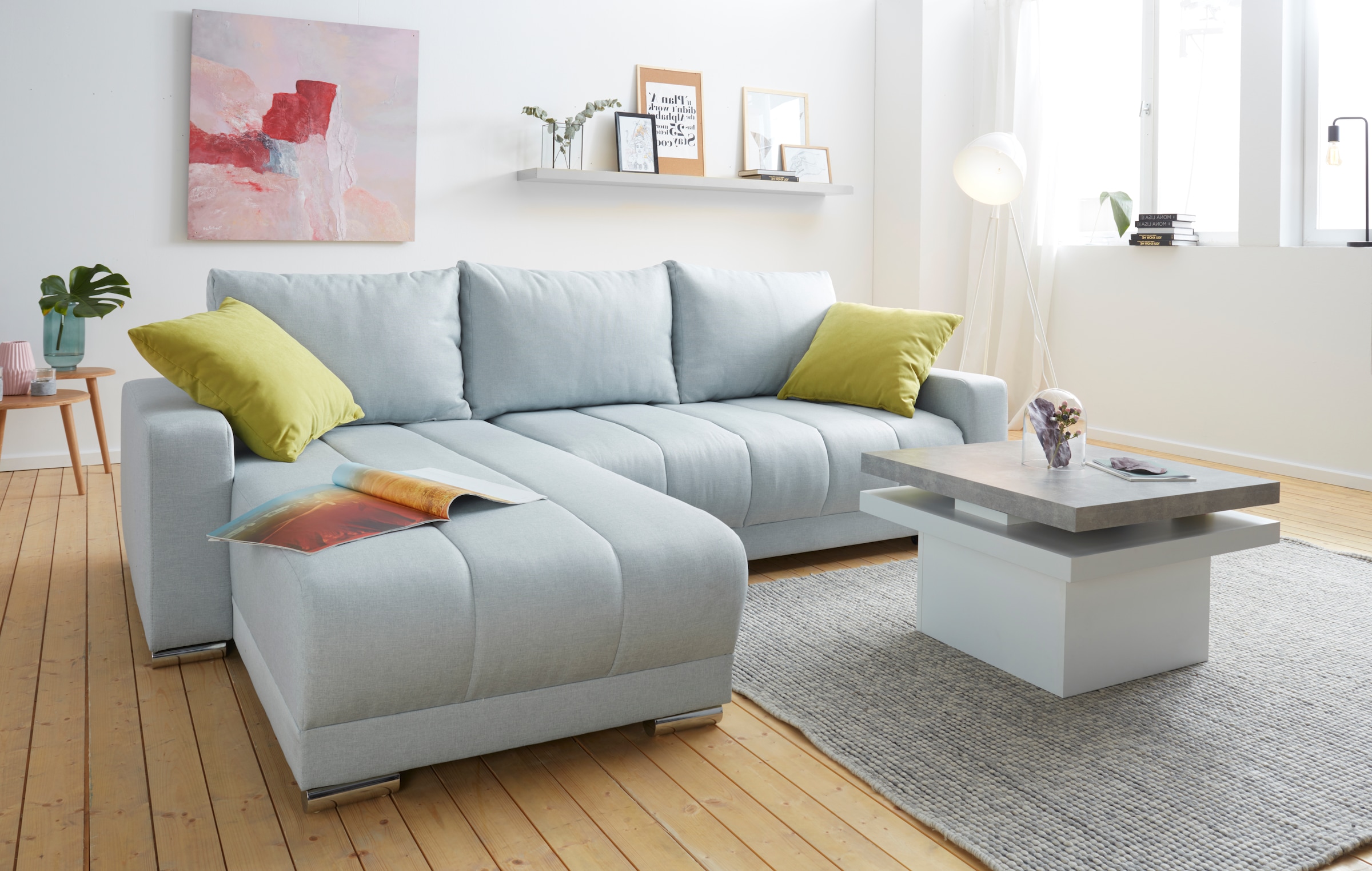 PRO Line Couchtisch, aus Holz, mit Funktion, 2 Tischplatten, 1 Tischplatte drehbar