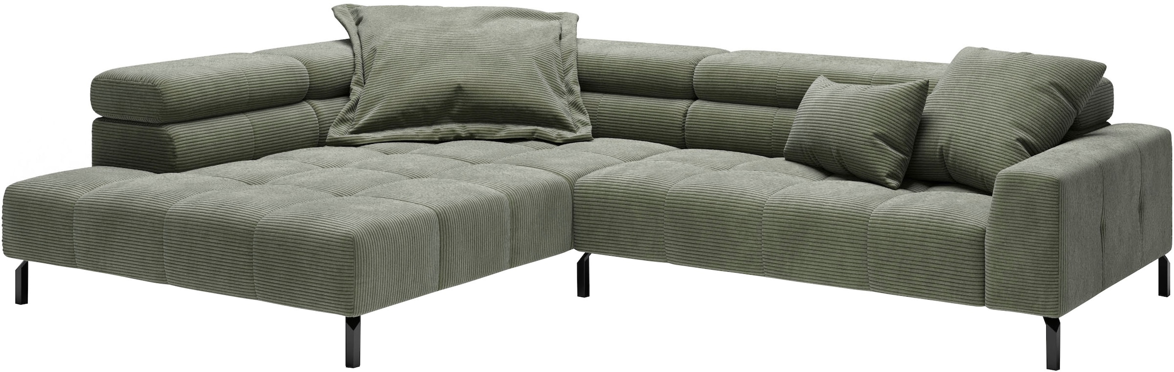 Places of Style Ecksofa »Cleveland, L-Form, incl. Kopfteilverstellung, Breite 311 cm«, wahlweise elektrischer Sitzvorzug