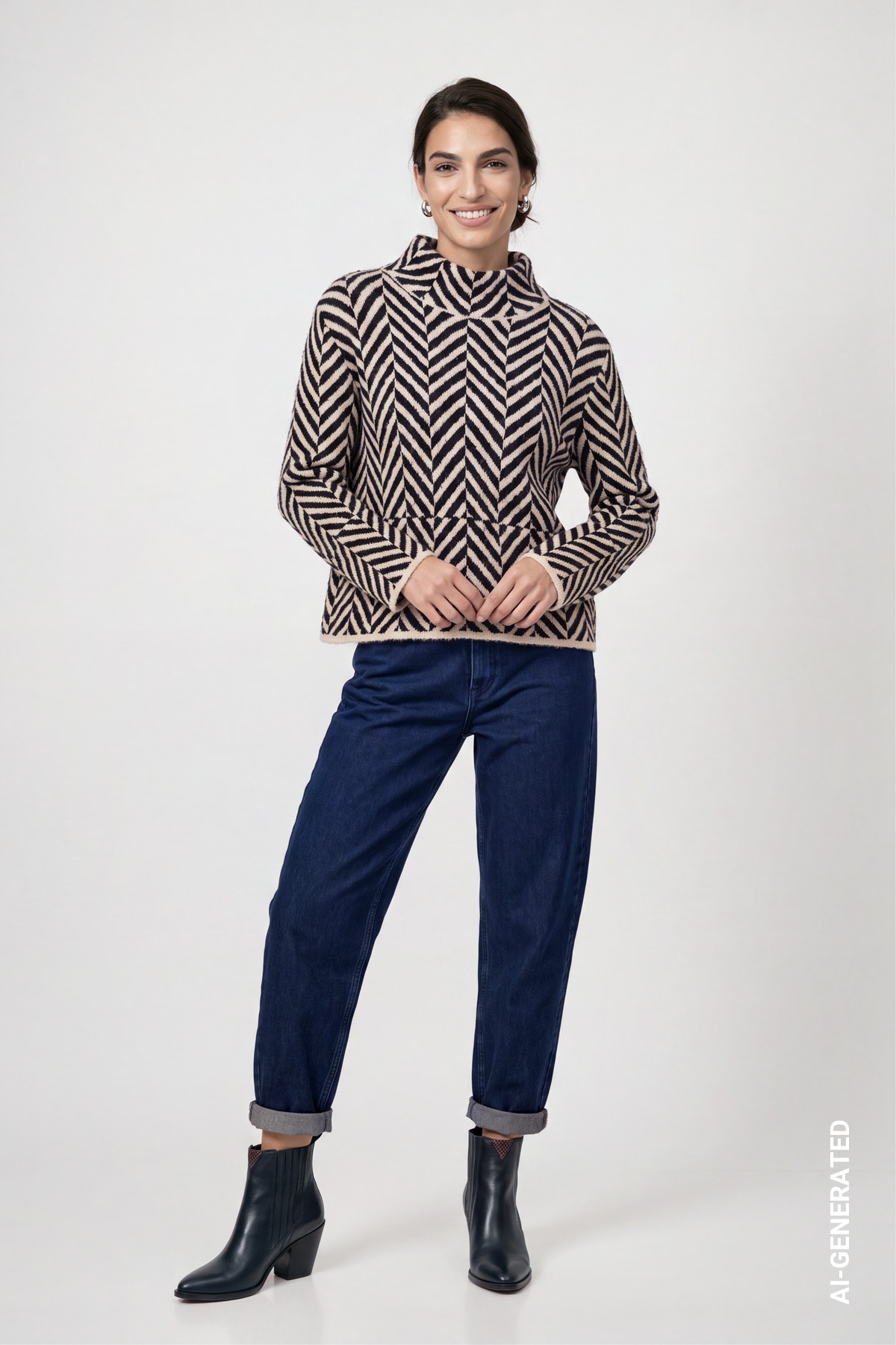 Monari Strickpullover Regular fit mit Stehkragen