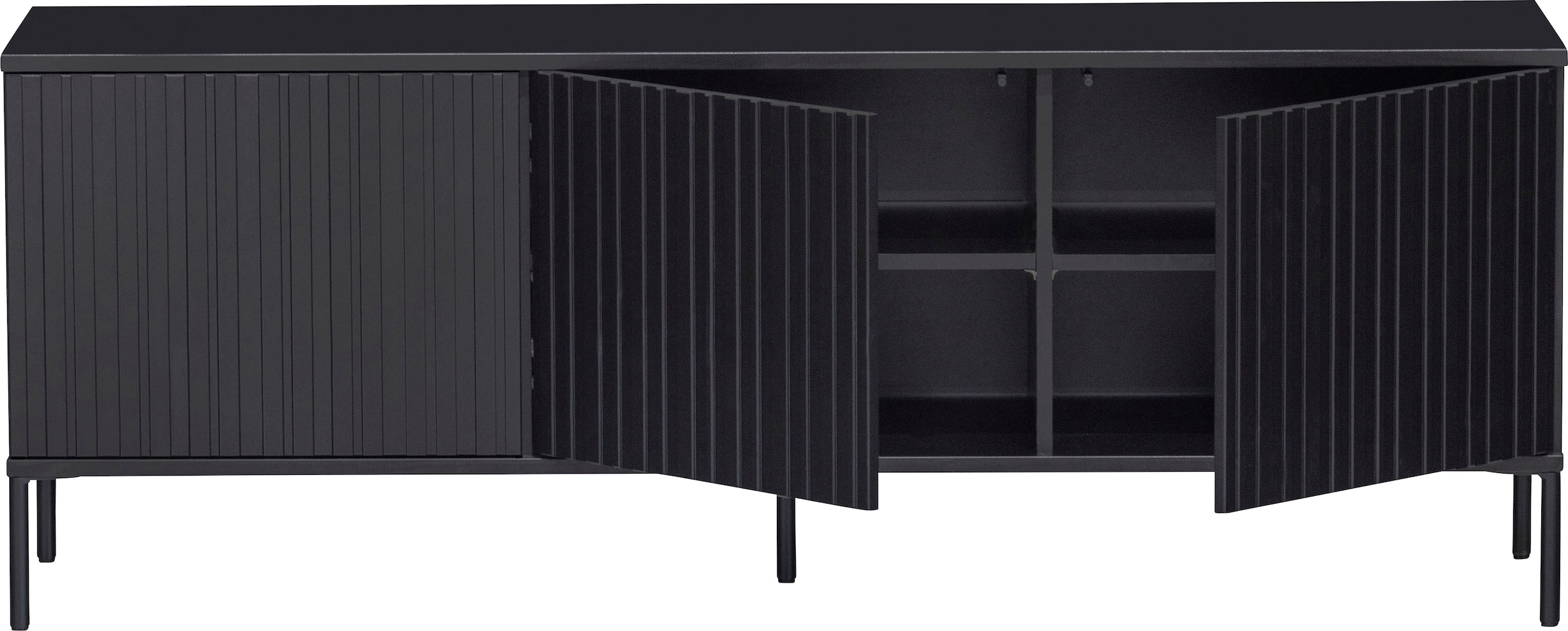 WOOOD Sideboard »New Gravure, TV-Kommode, Breite 100 cm oder 150 cm«, Kommode Höhe 56 cm, mit grafischen Relieftüren, viel Stauraum