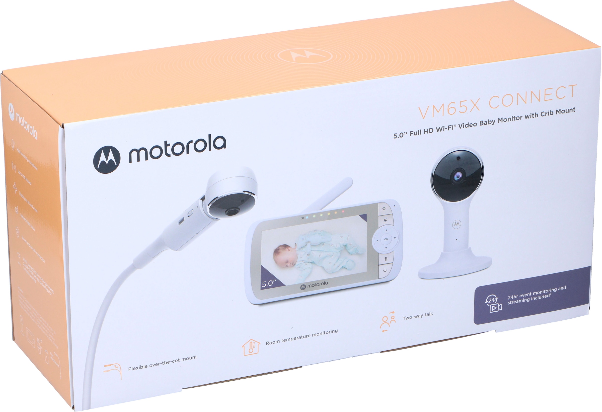 Motorola Babyphone »Video Nursery VM65X Connect WiFi«, mit Krippenhalterung