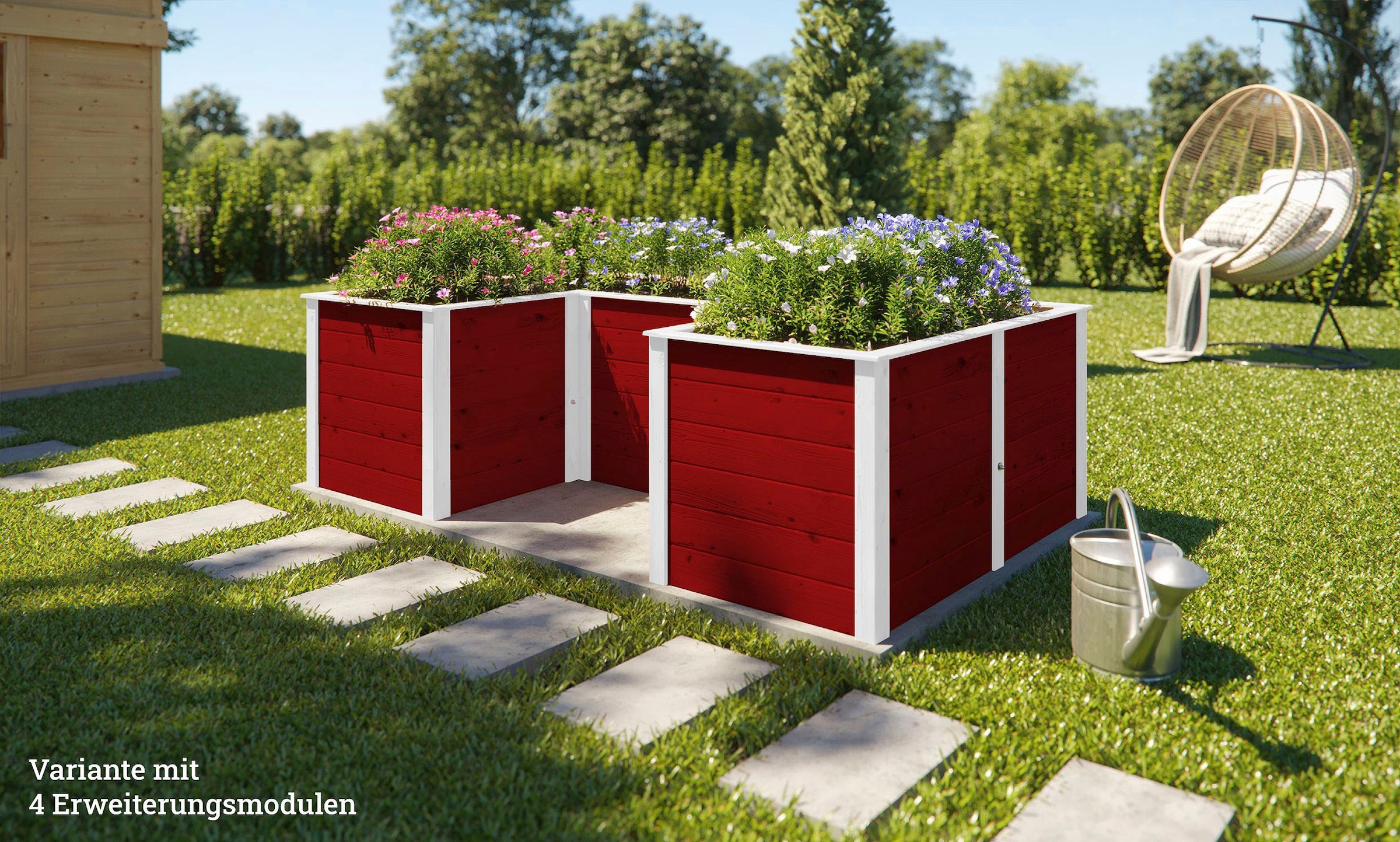 weka Hochbeet »Modular« Ergänzungssatz, 21 mm, rot, 67 cm