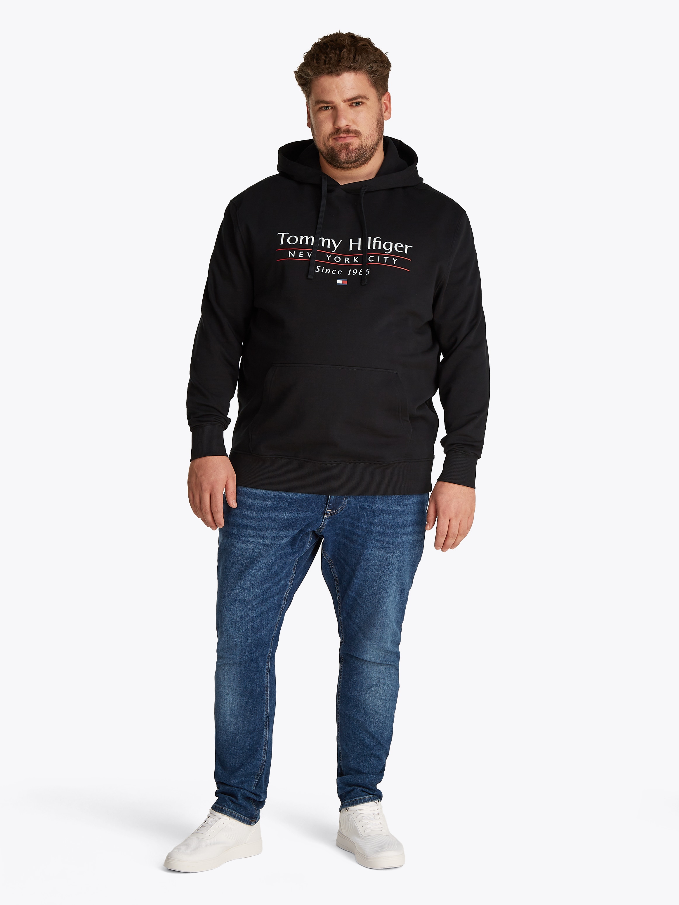 Tommy Hilfiger Big & Tall Kapuzensweatshirt »BT-HILFIGER CENTER STACK HOODY-B«, Große Größen